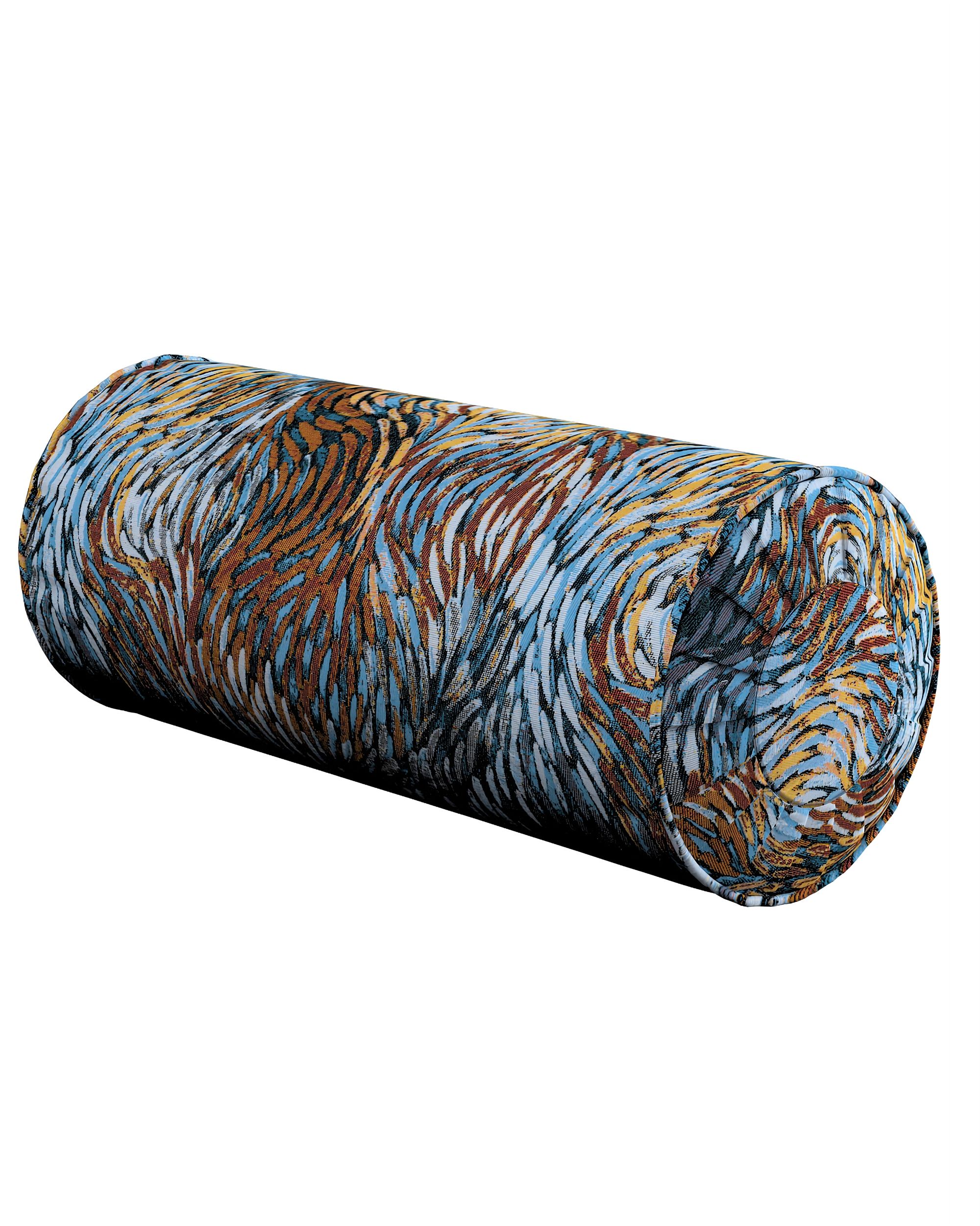 Bolster pillow with pleats product colour multicolour fabric structured, patterned