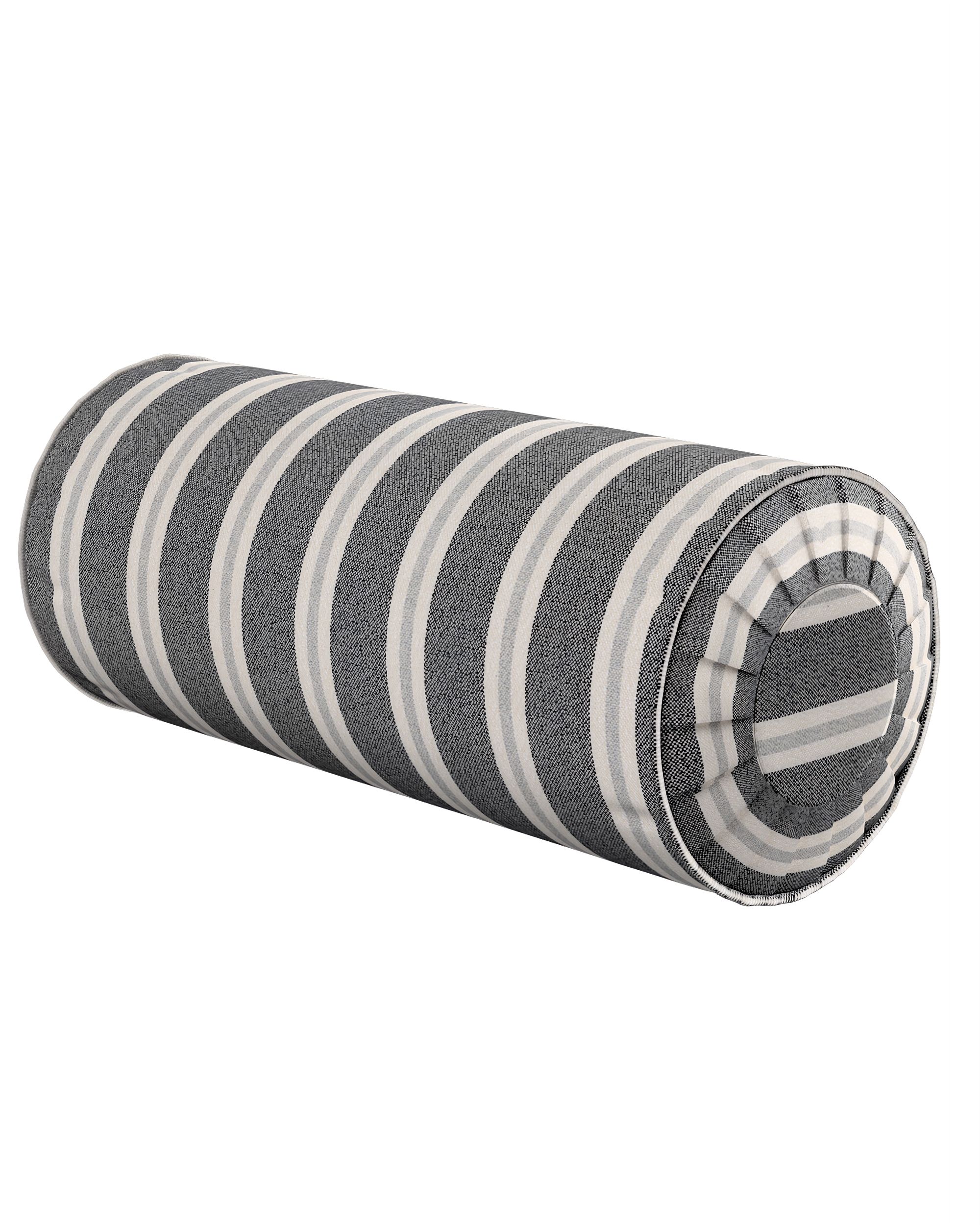 Bolster pillow with pleats product colour black fabric structured, patterned