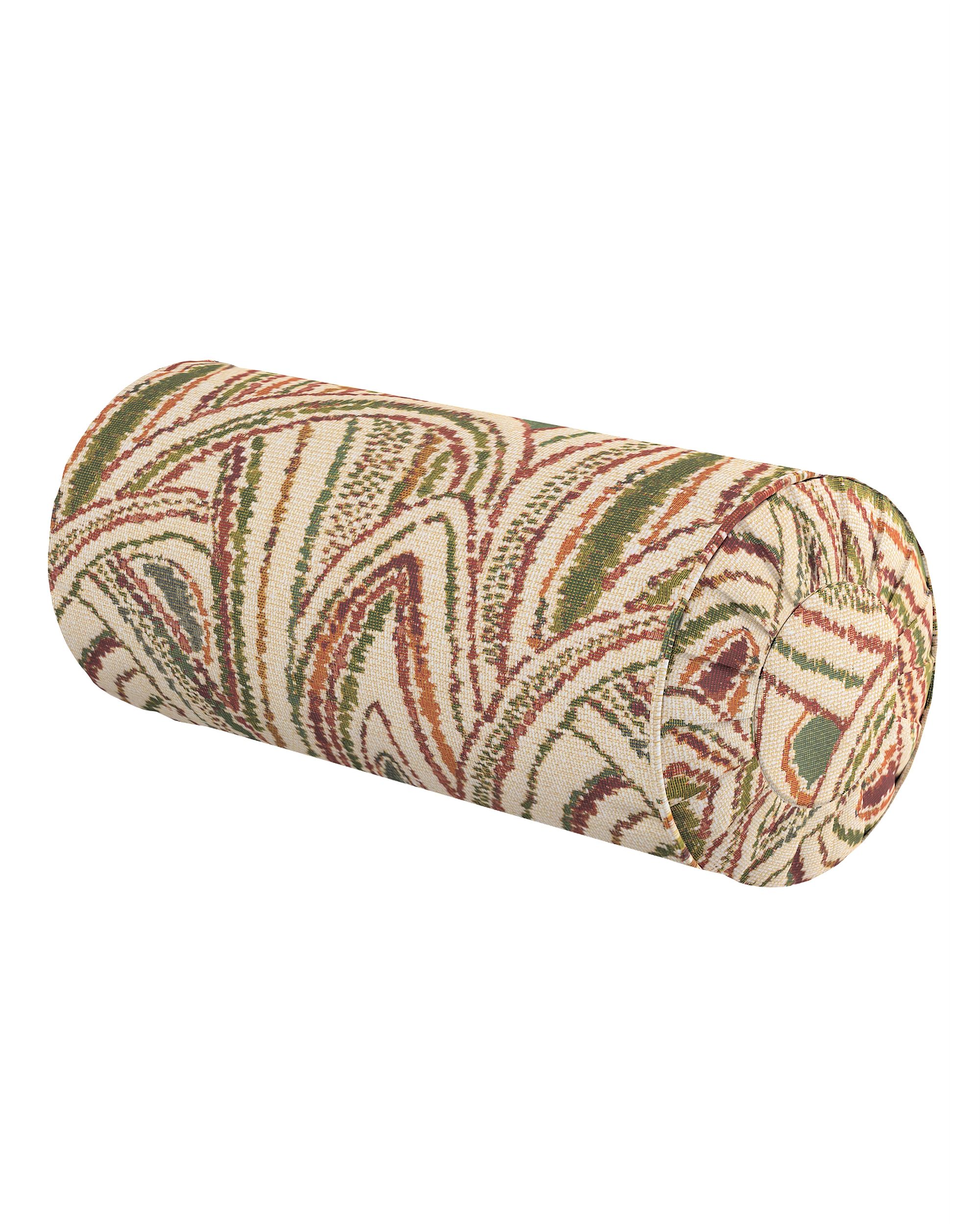 Bolster pillow with pleats product colour multicolour fabric structured, patterned