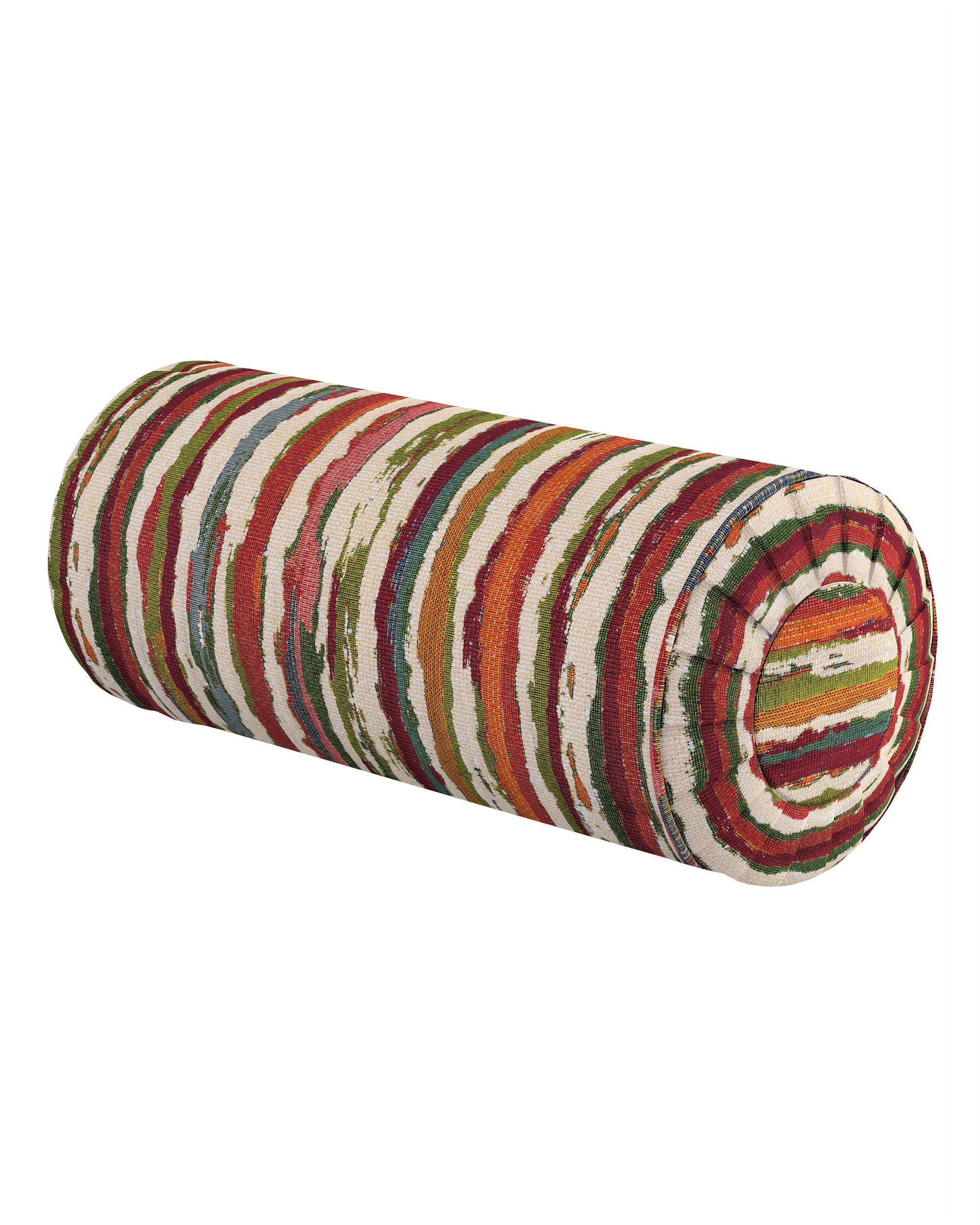 Bolster pillow with pleats product colour multicolour fabric structured, patterned