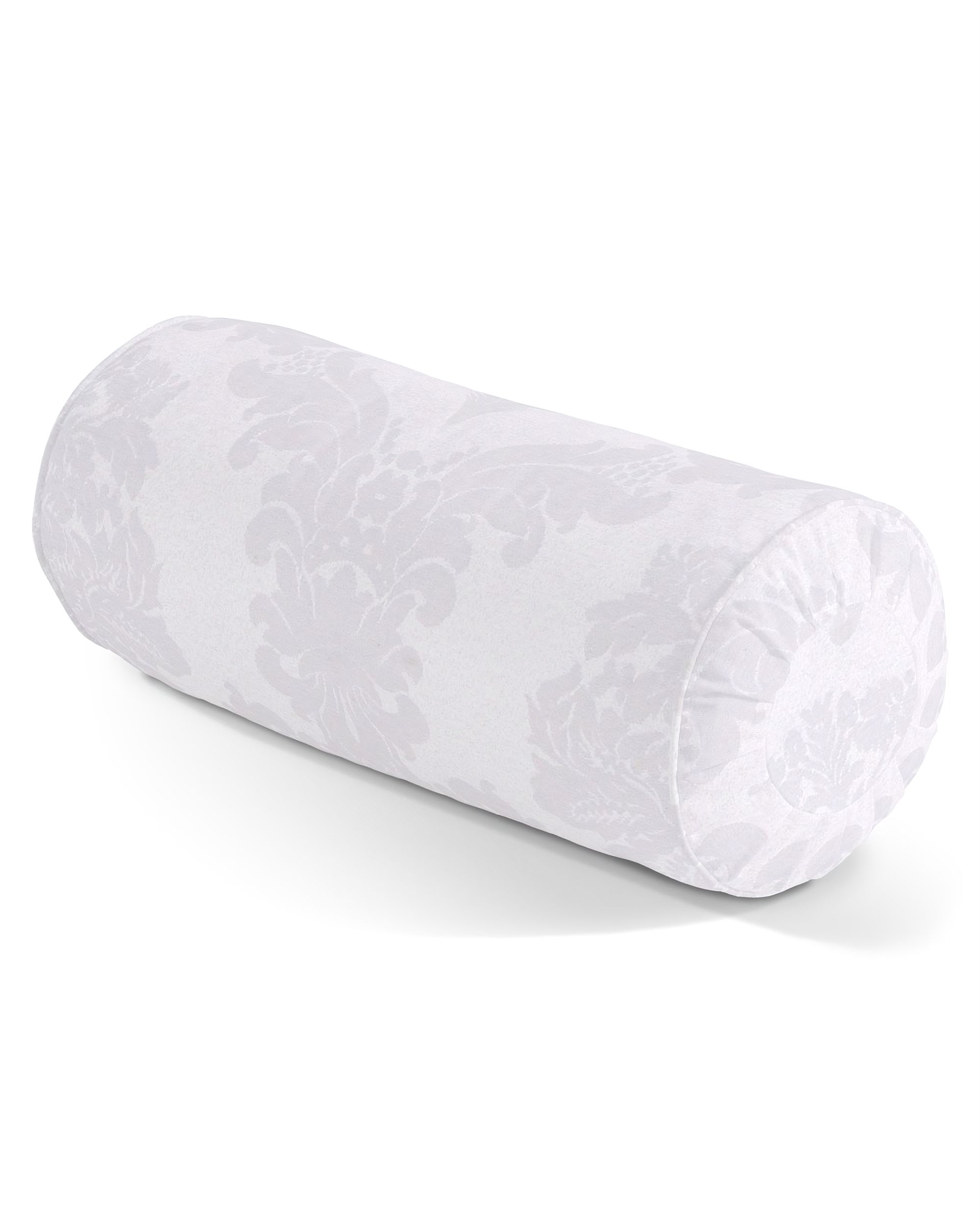 Bolster pillow with pleats product colour white fabric gloss, structured, patterned