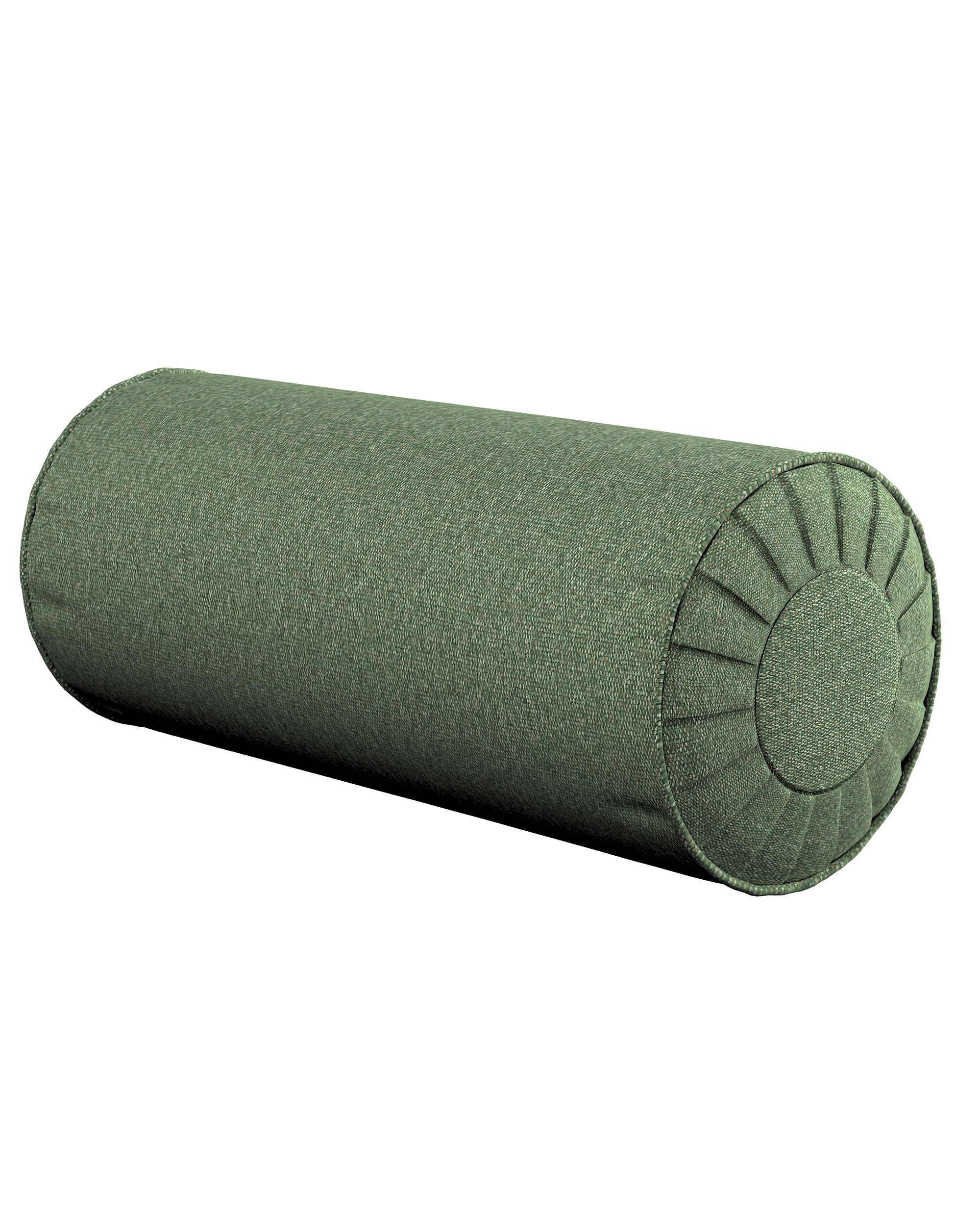 Bolster pillow with pleats product colour green fabric structured