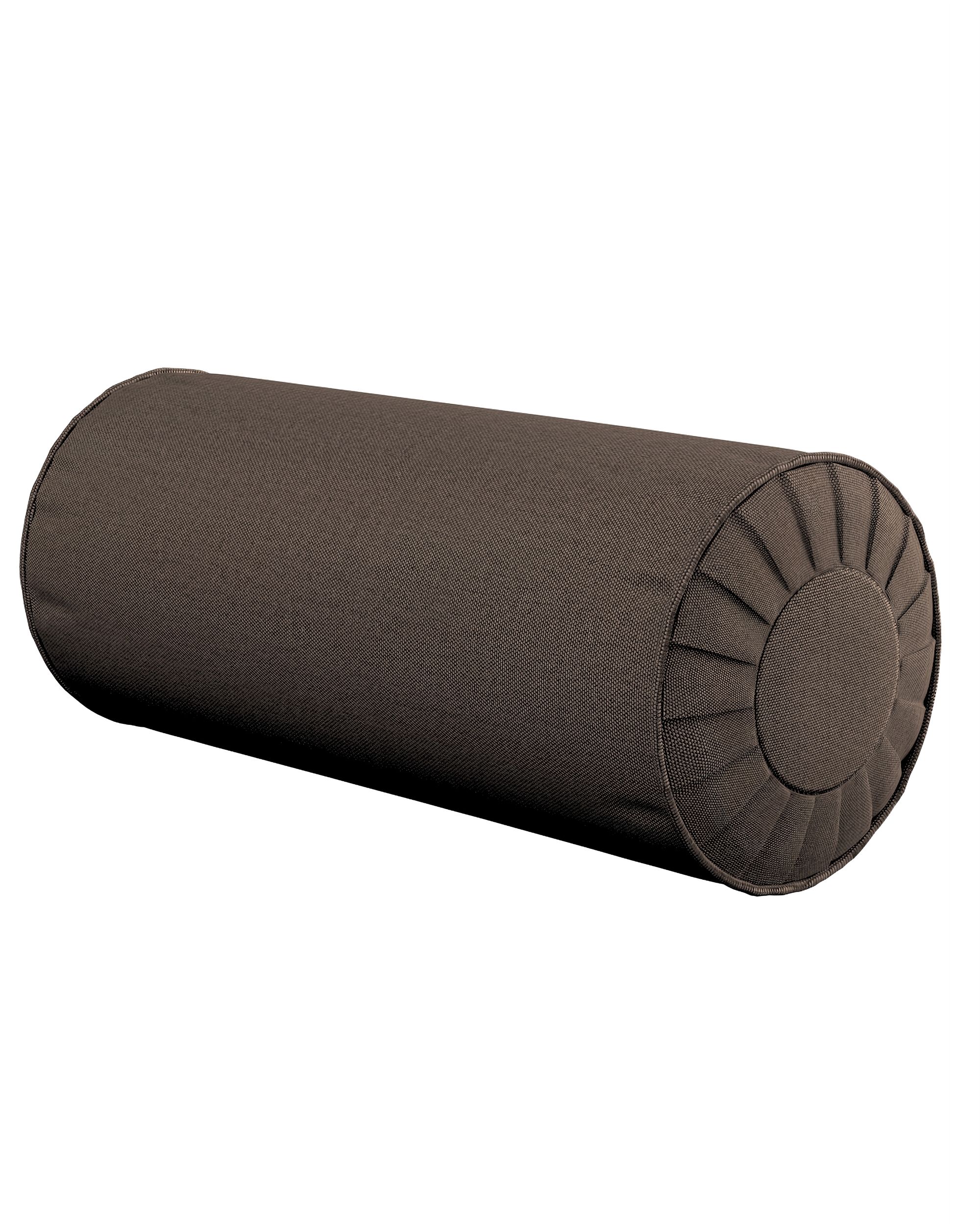 Bolster pillow with pleats product colour brown fabric structured