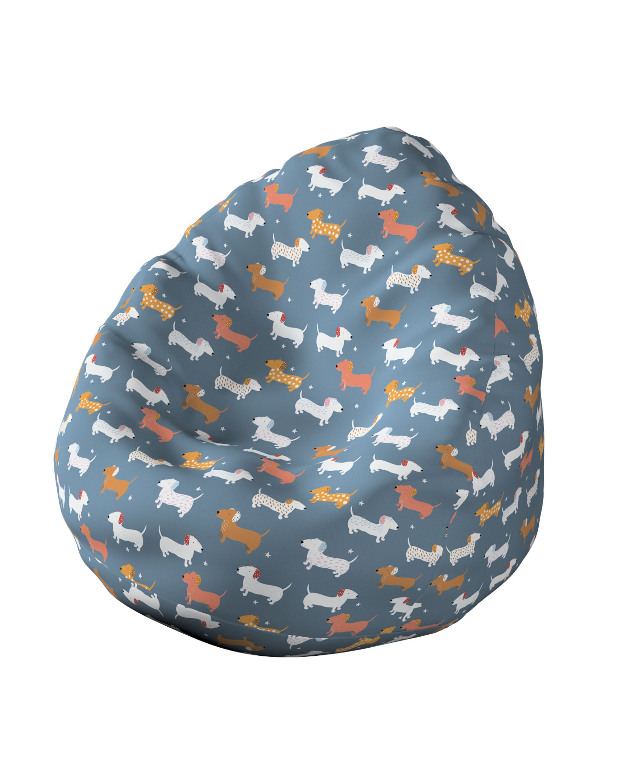 Beanbag product colour blue fabric patterned