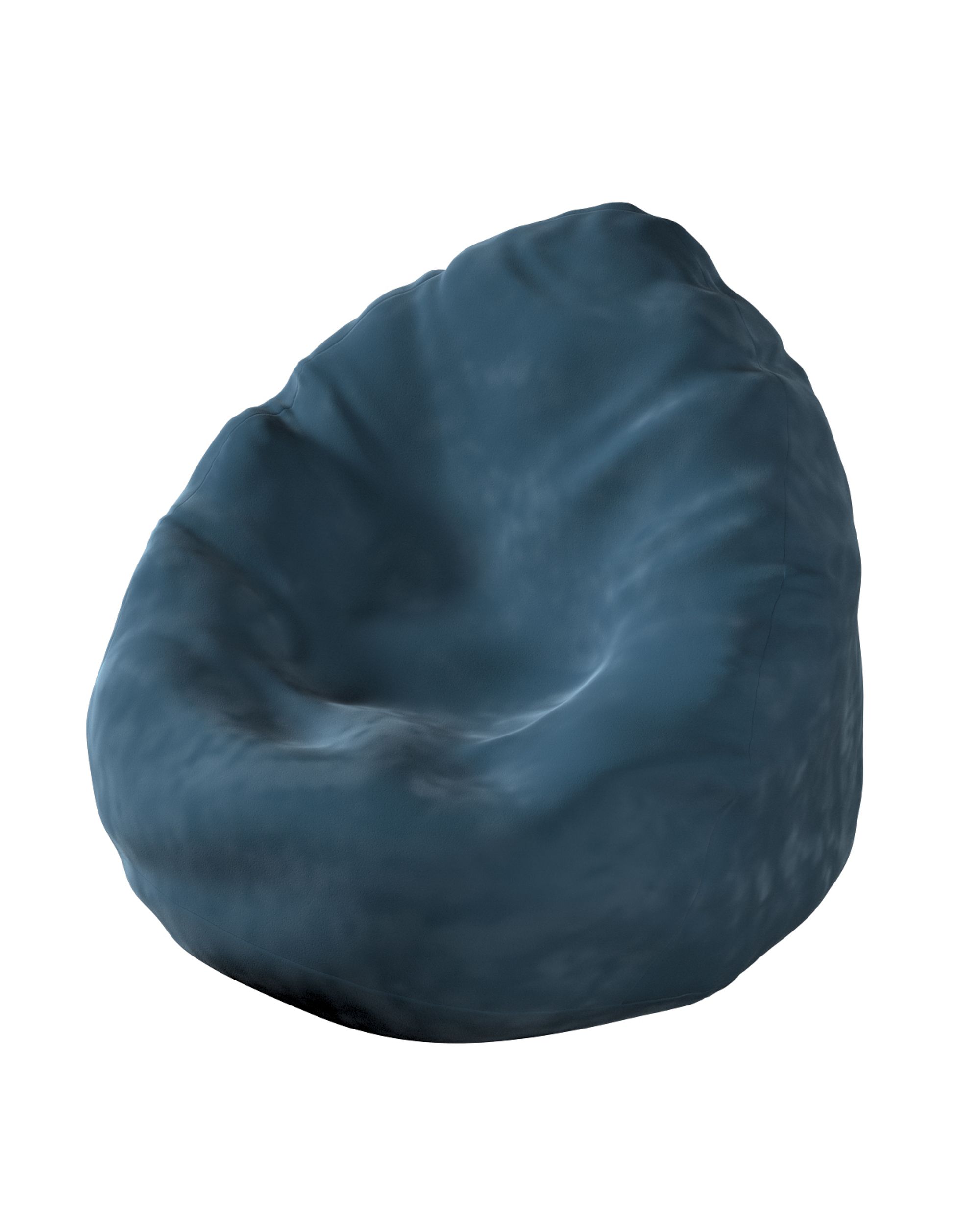 Beanbag product colour blue fabric gloss, velvet