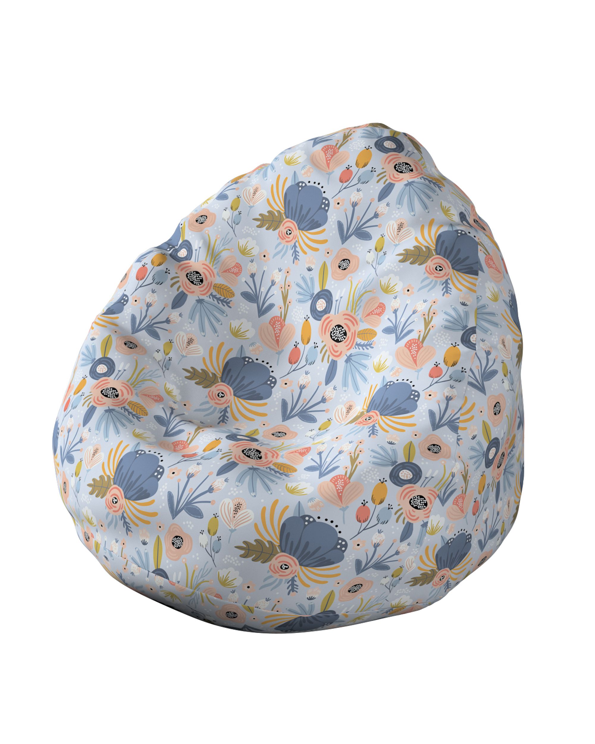 Beanbag product colour blue fabric patterned