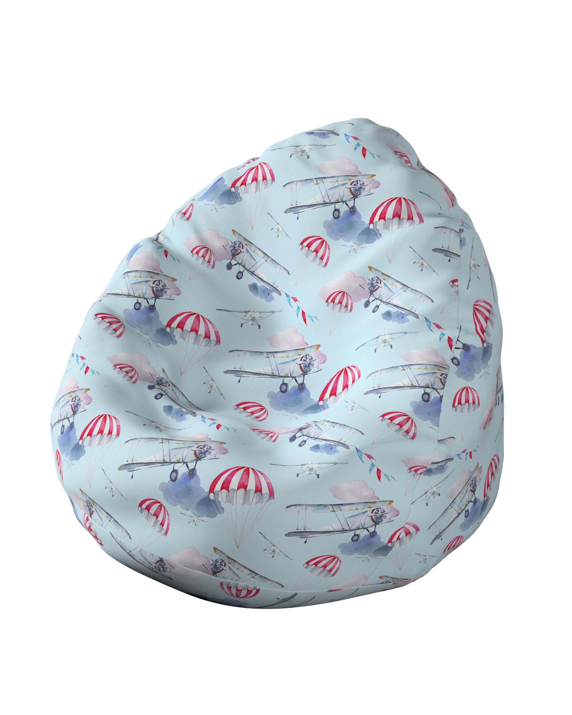 Beanbag product colour blue fabric patterned