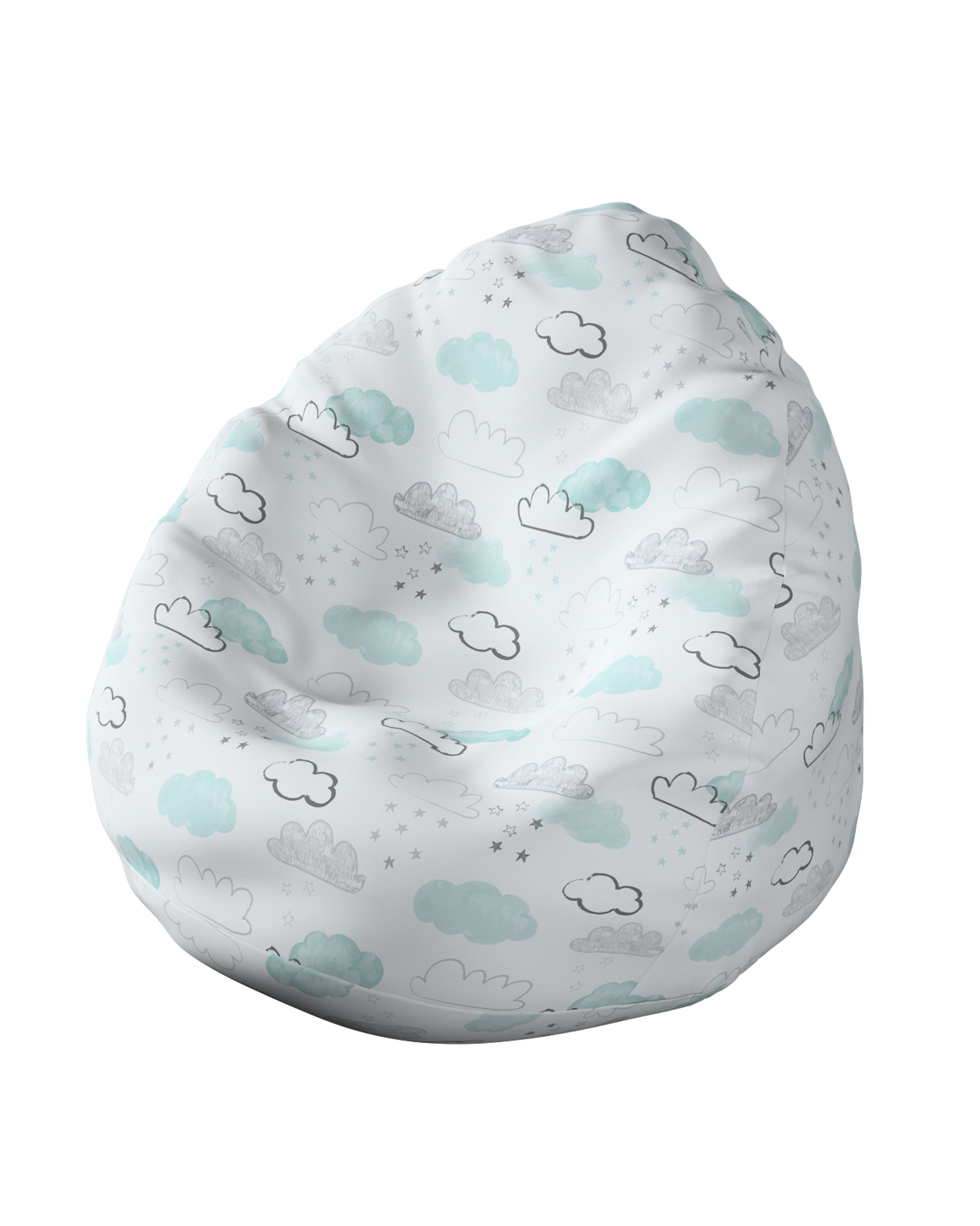 Beanbag product colour white fabric patterned