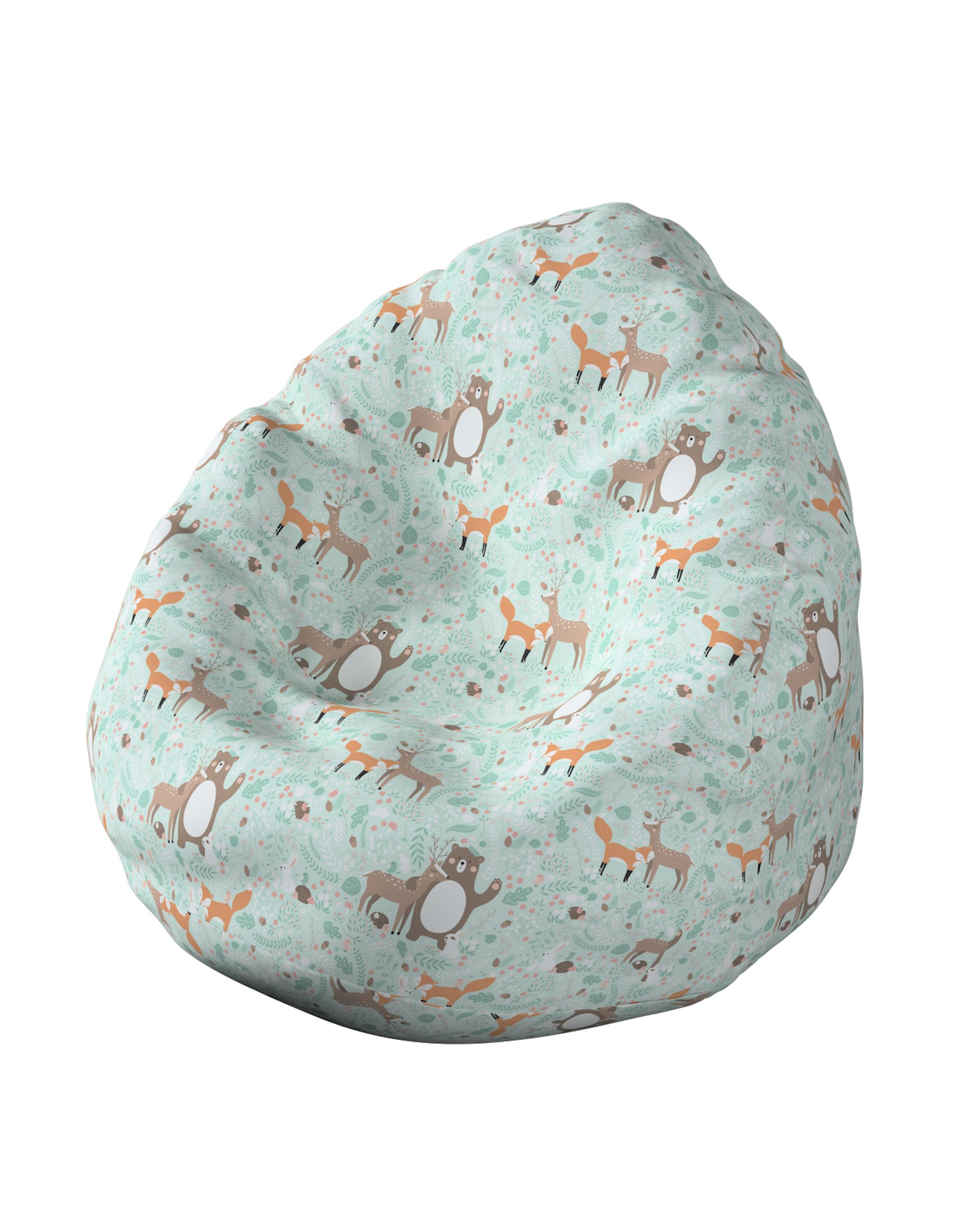 Beanbag product colour green fabric patterned
