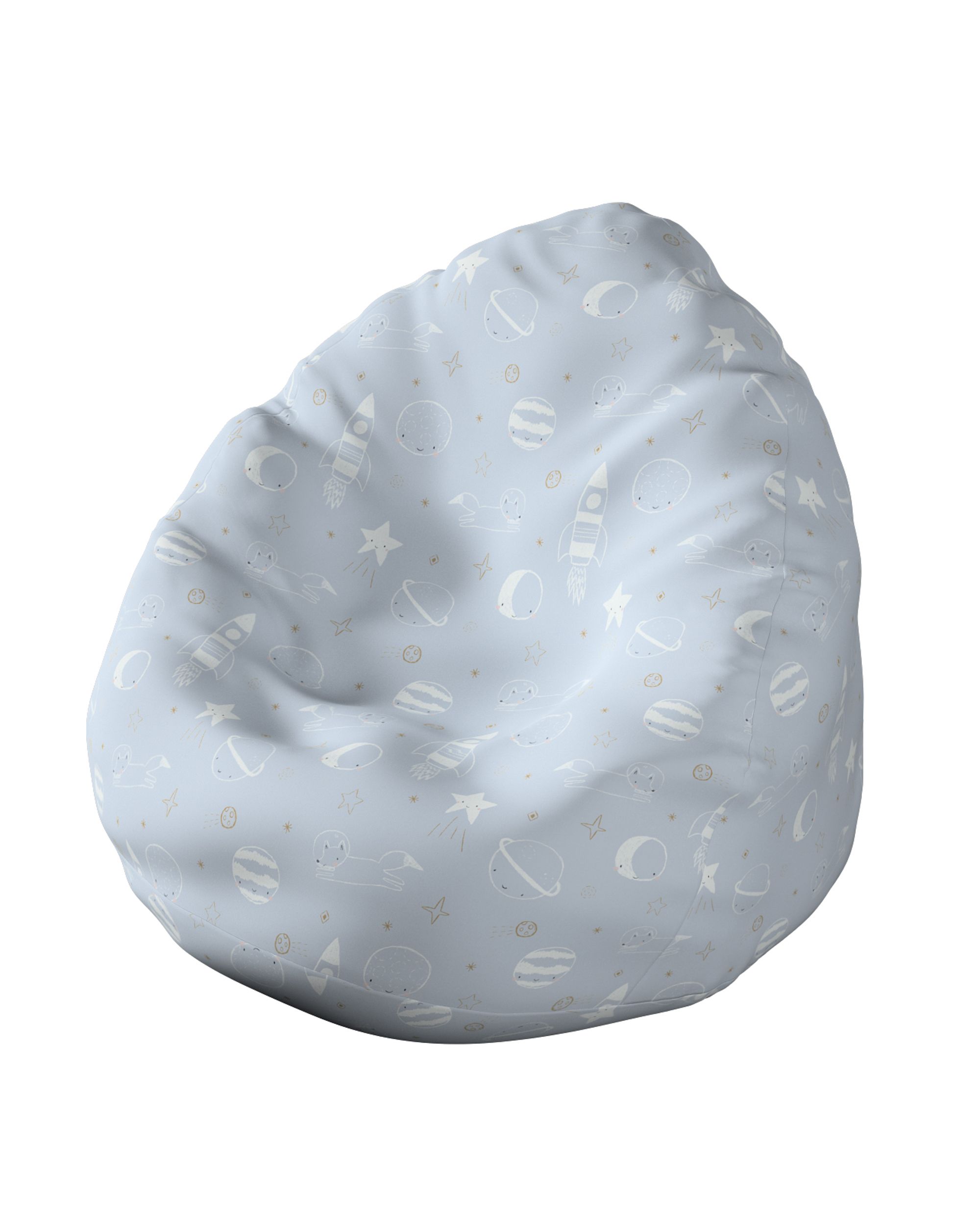 Beanbag product colour blue fabric patterned