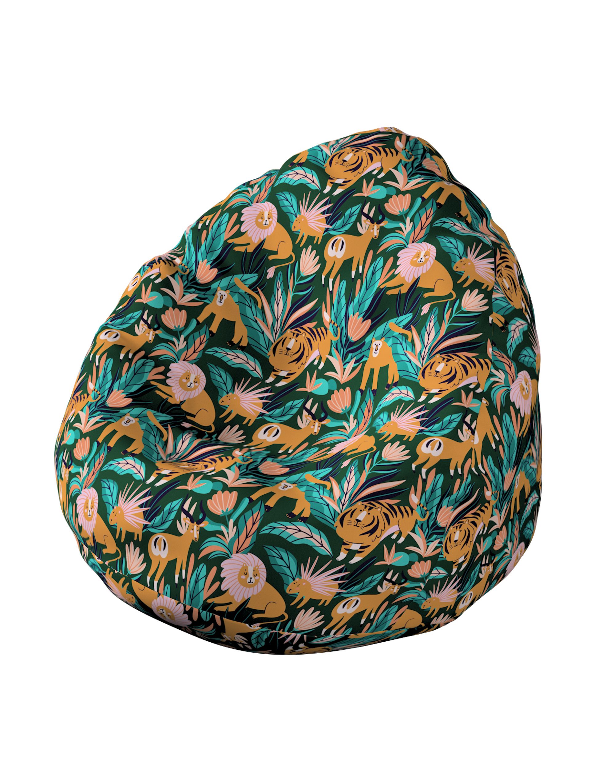 Beanbag product colour orange fabric patterned
