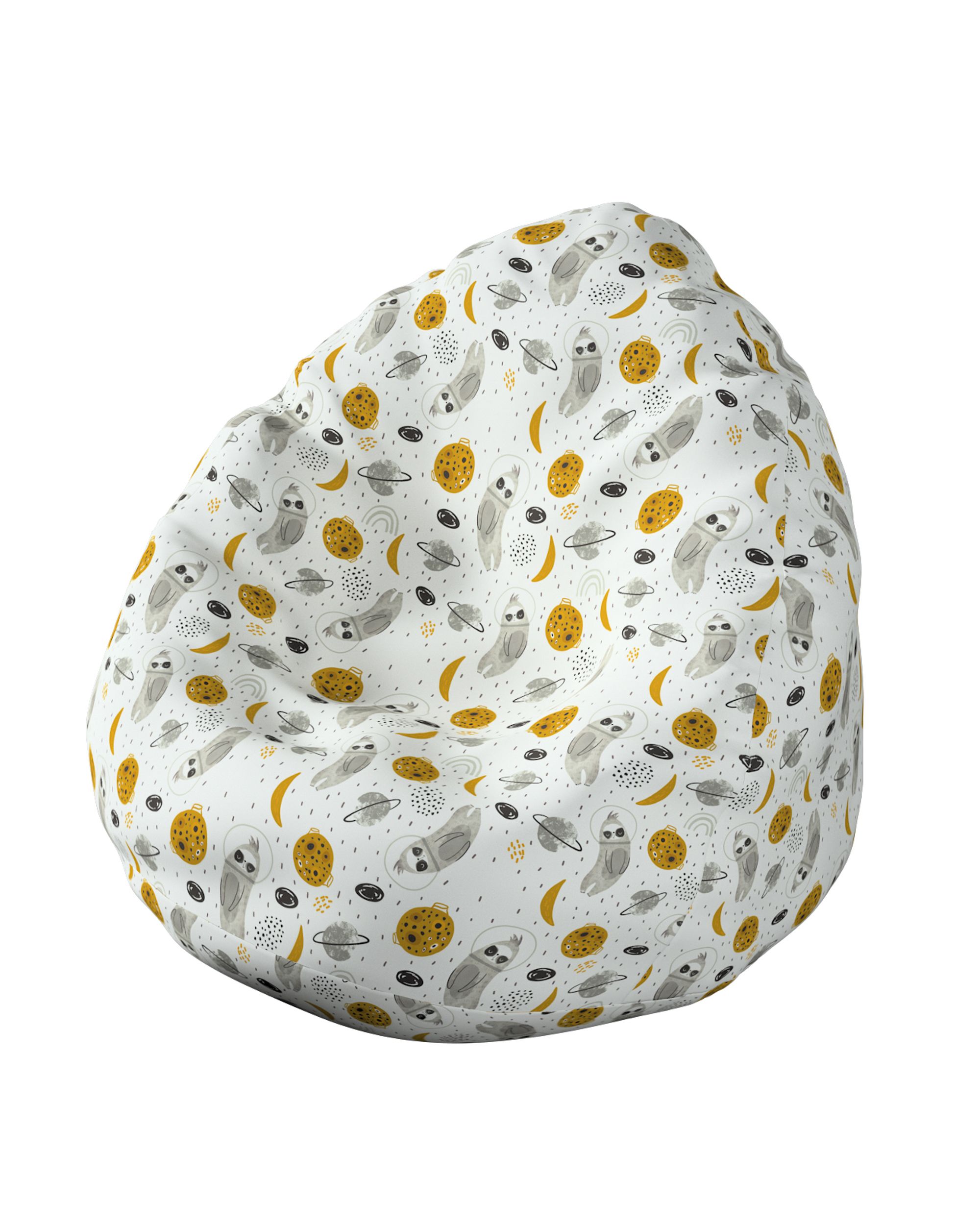 Beanbag product colour white fabric patterned