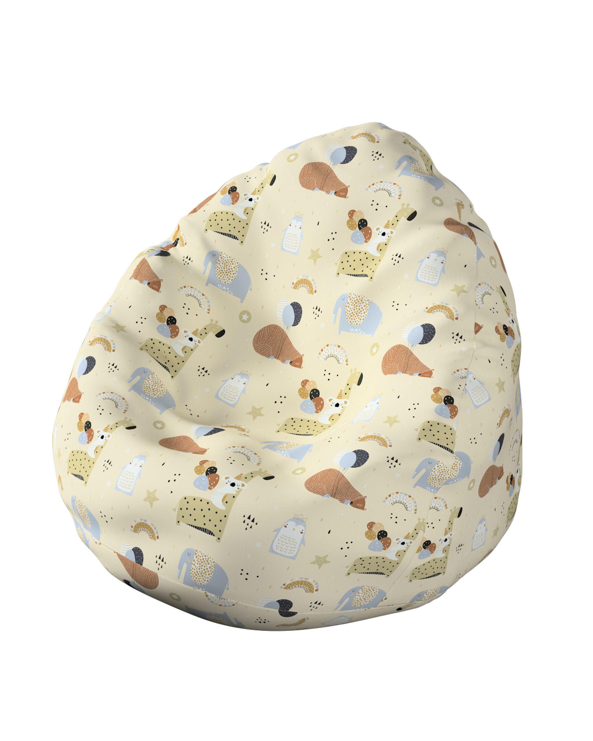 Beanbag product colour beige fabric patterned