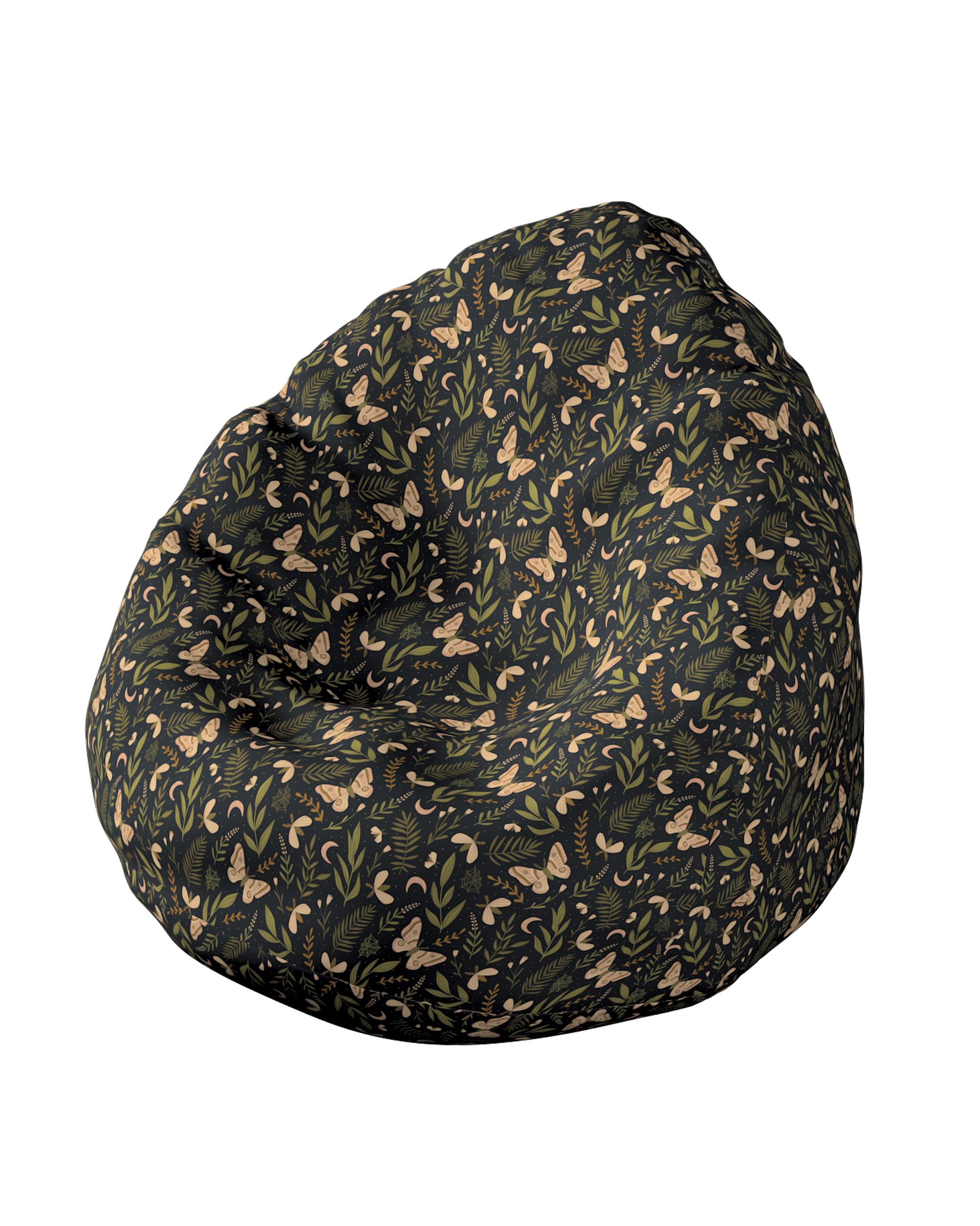 Beanbag product colour black fabric patterned