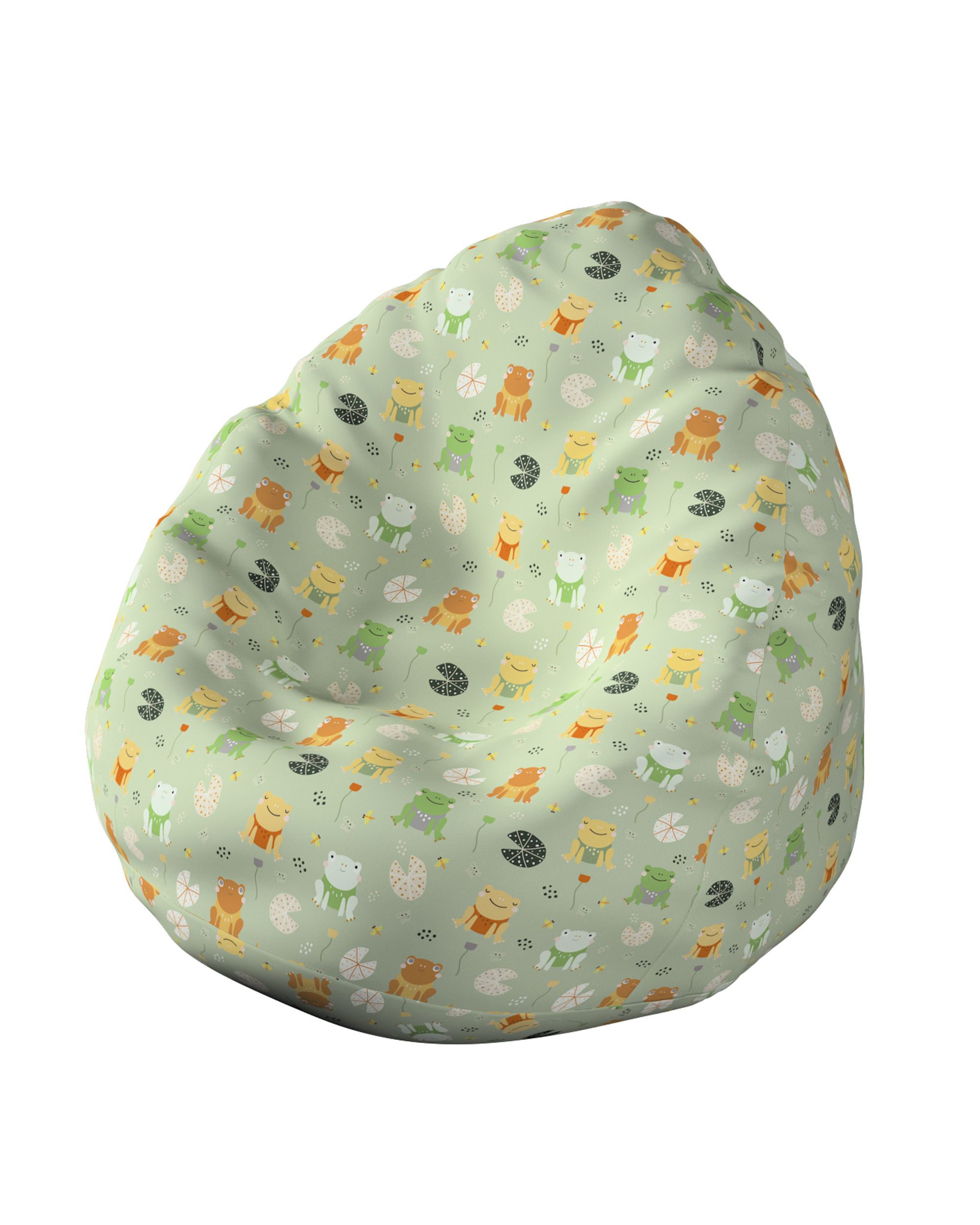 Beanbag product colour green fabric patterned