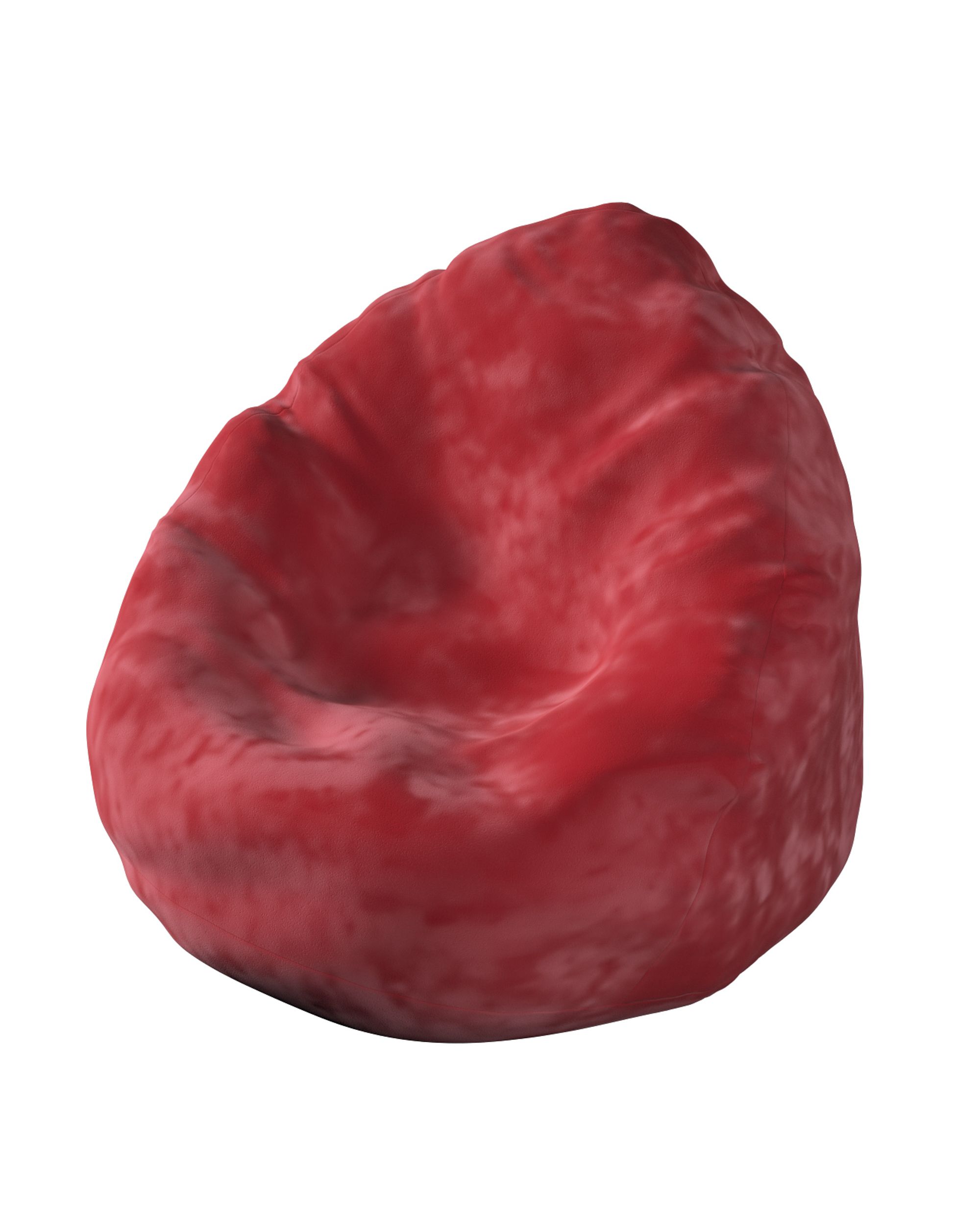Beanbag product colour red fabric gloss, velvet