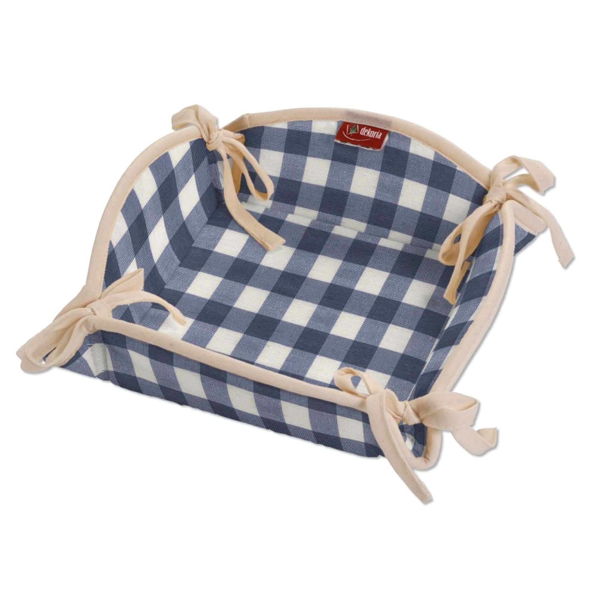 Textile basket product colour navy blue fabric patterned