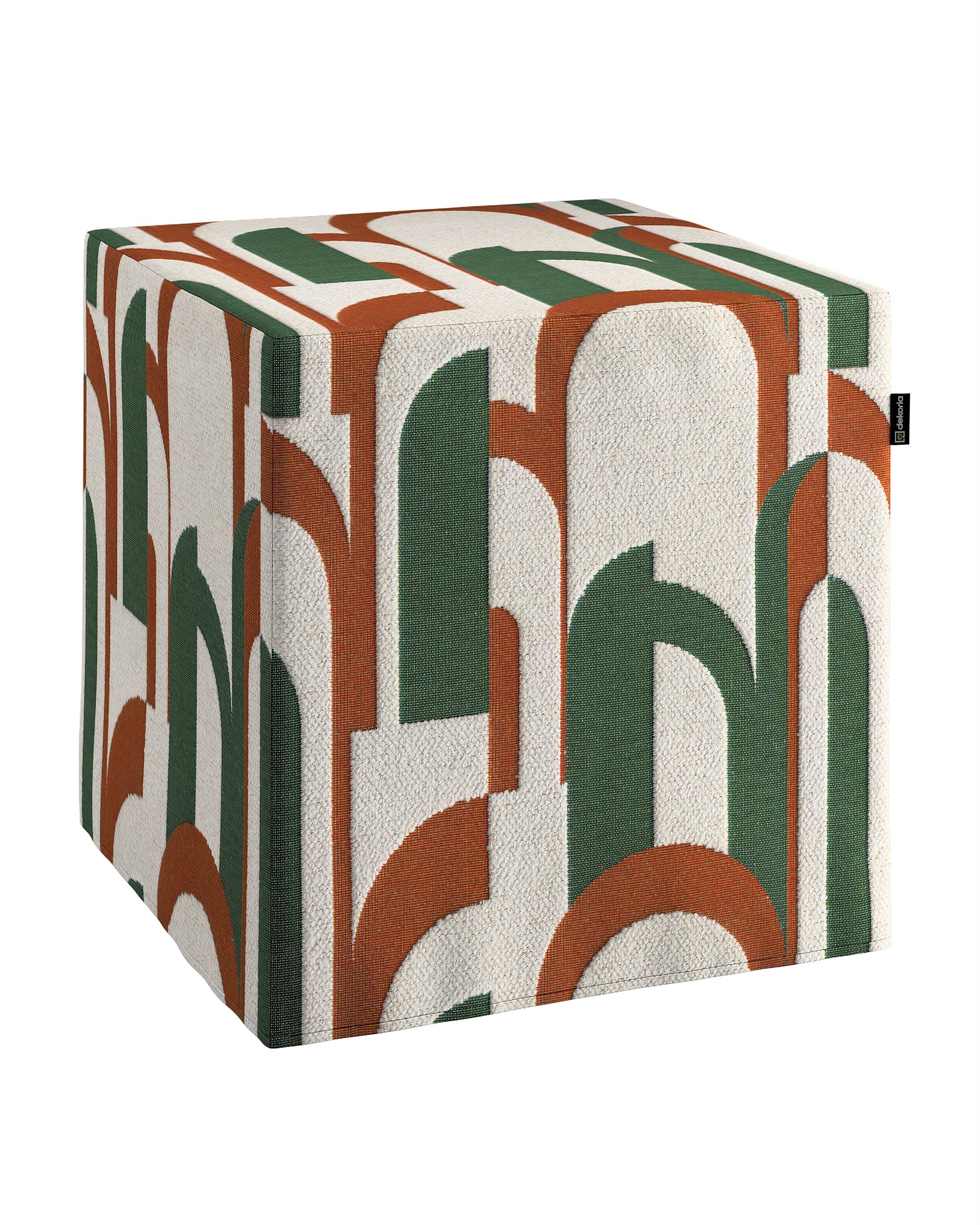 Cube cover product colour green fabric structured, patterned