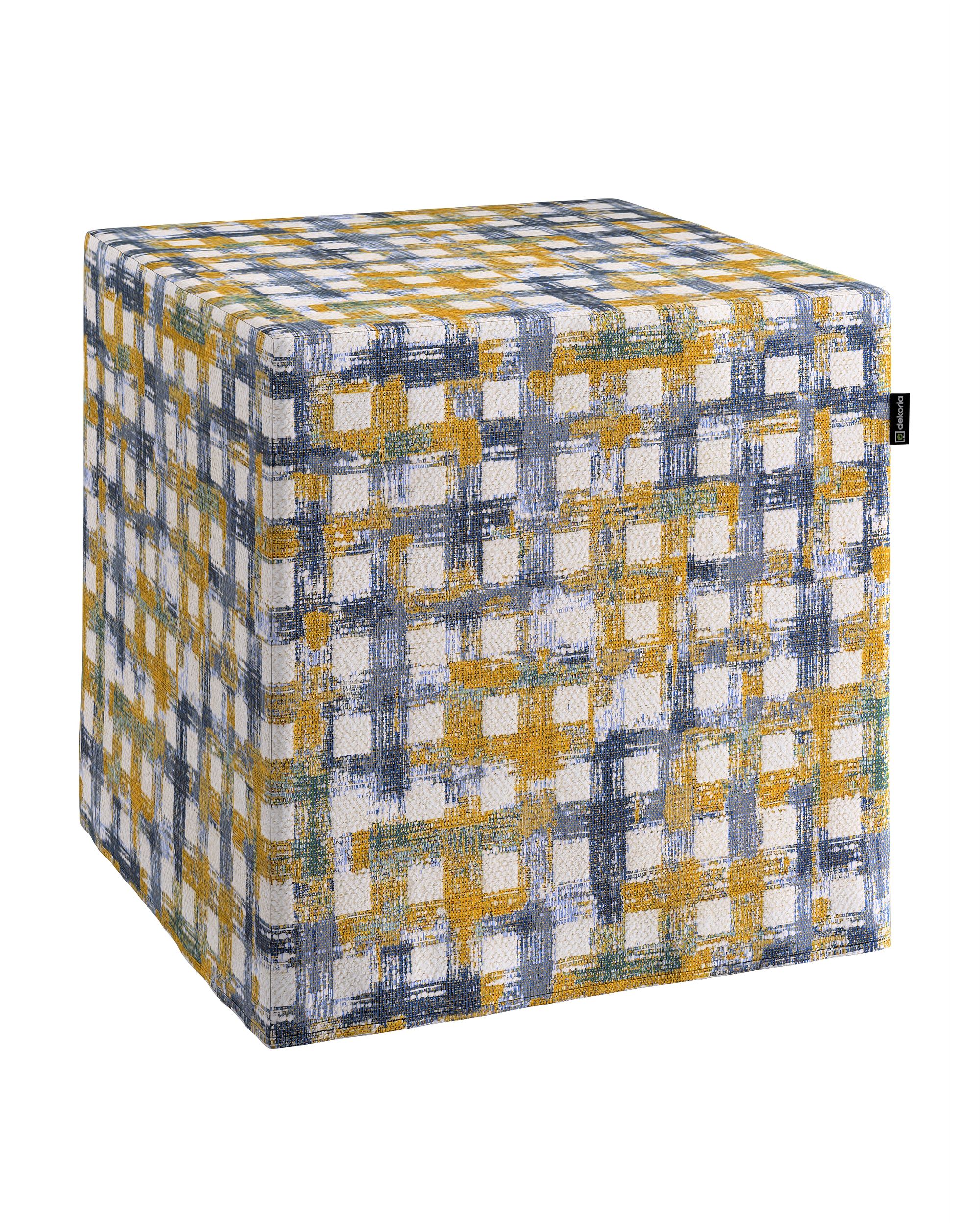 Cube cover product colour blue fabric structured, patterned