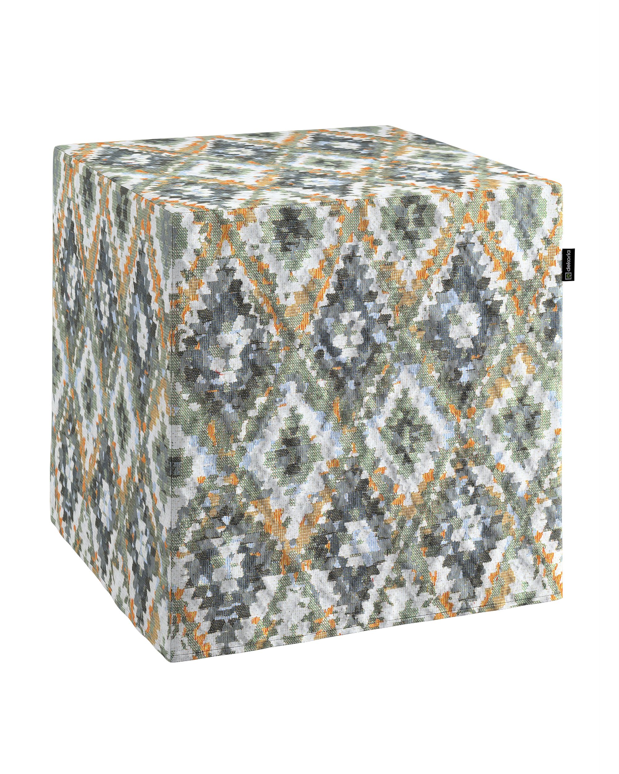 Cube cover product colour blue fabric structured, patterned