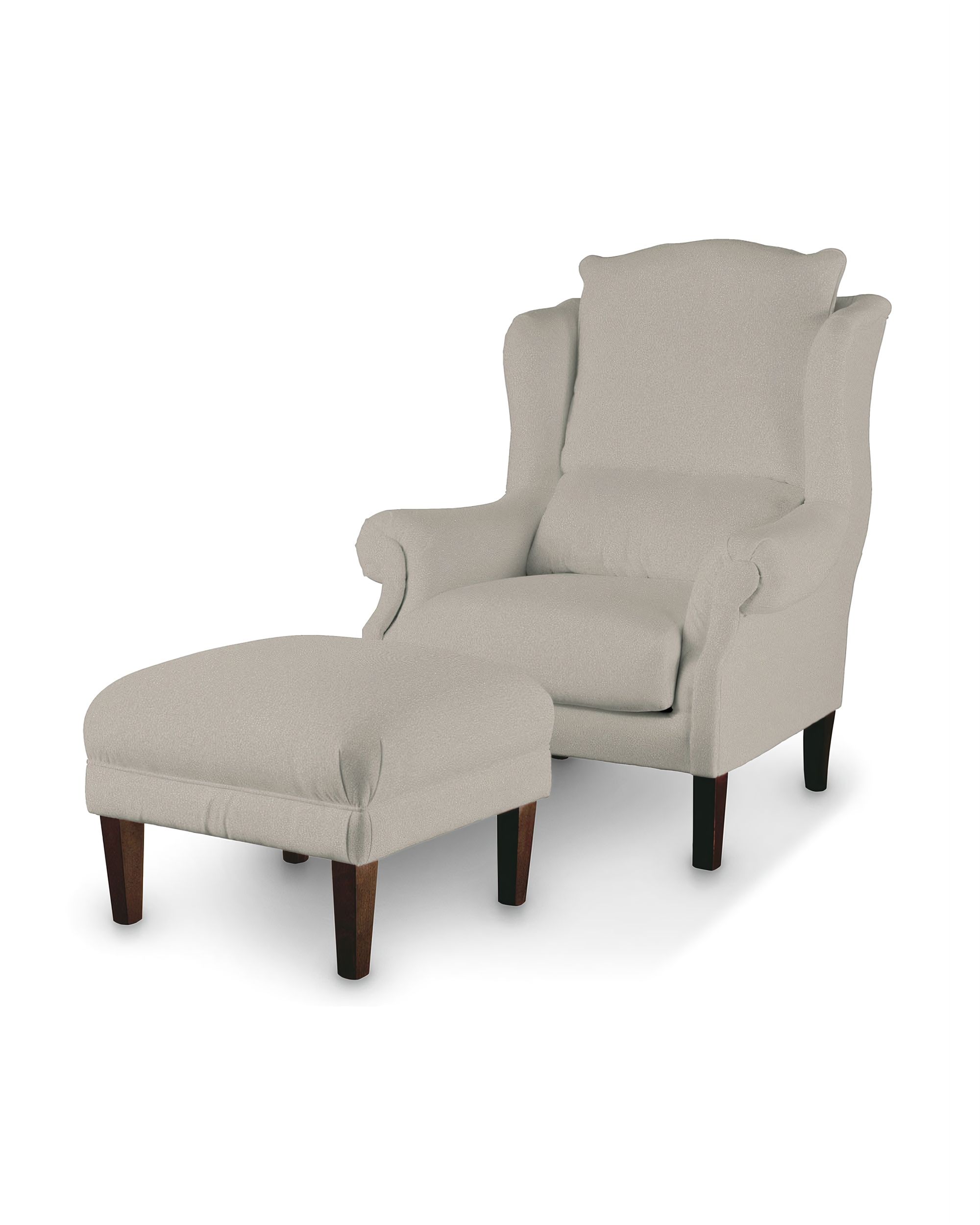 Armchair footstool product colour beige fabric structured (hover)