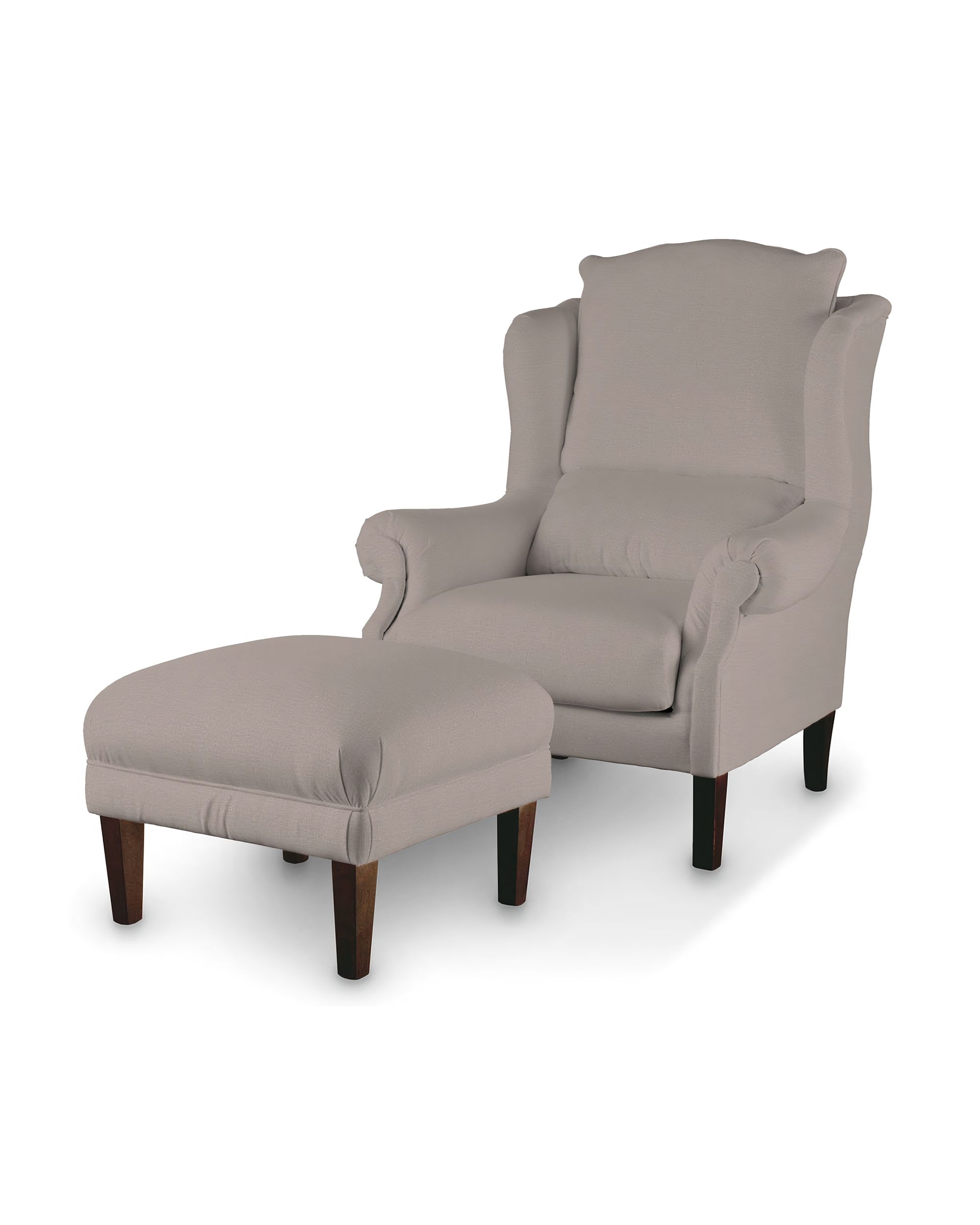 Armchair footstool product colour beige fabric velvet (hover)
