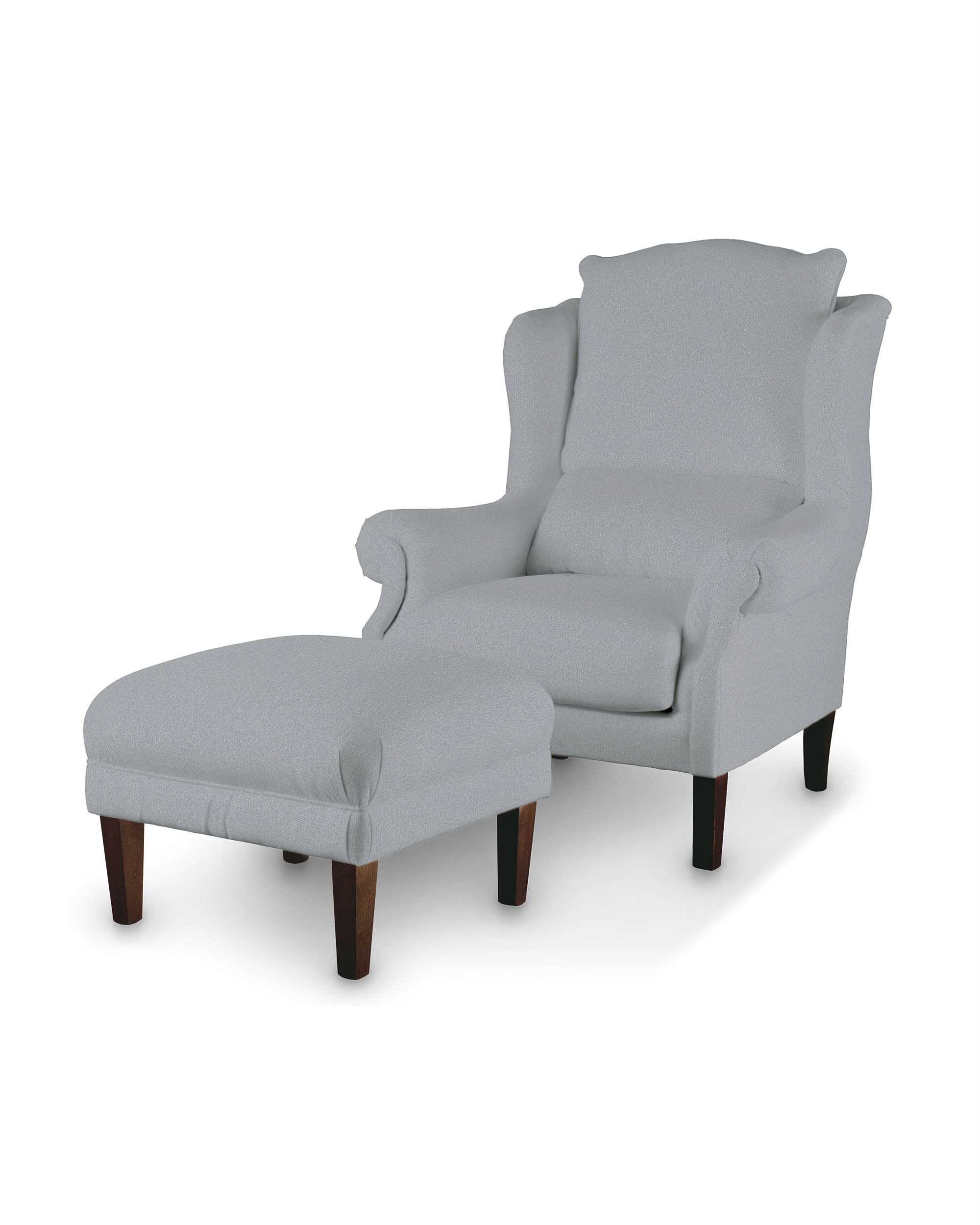 Armchair footstool product colour grey fabric structured (hover)