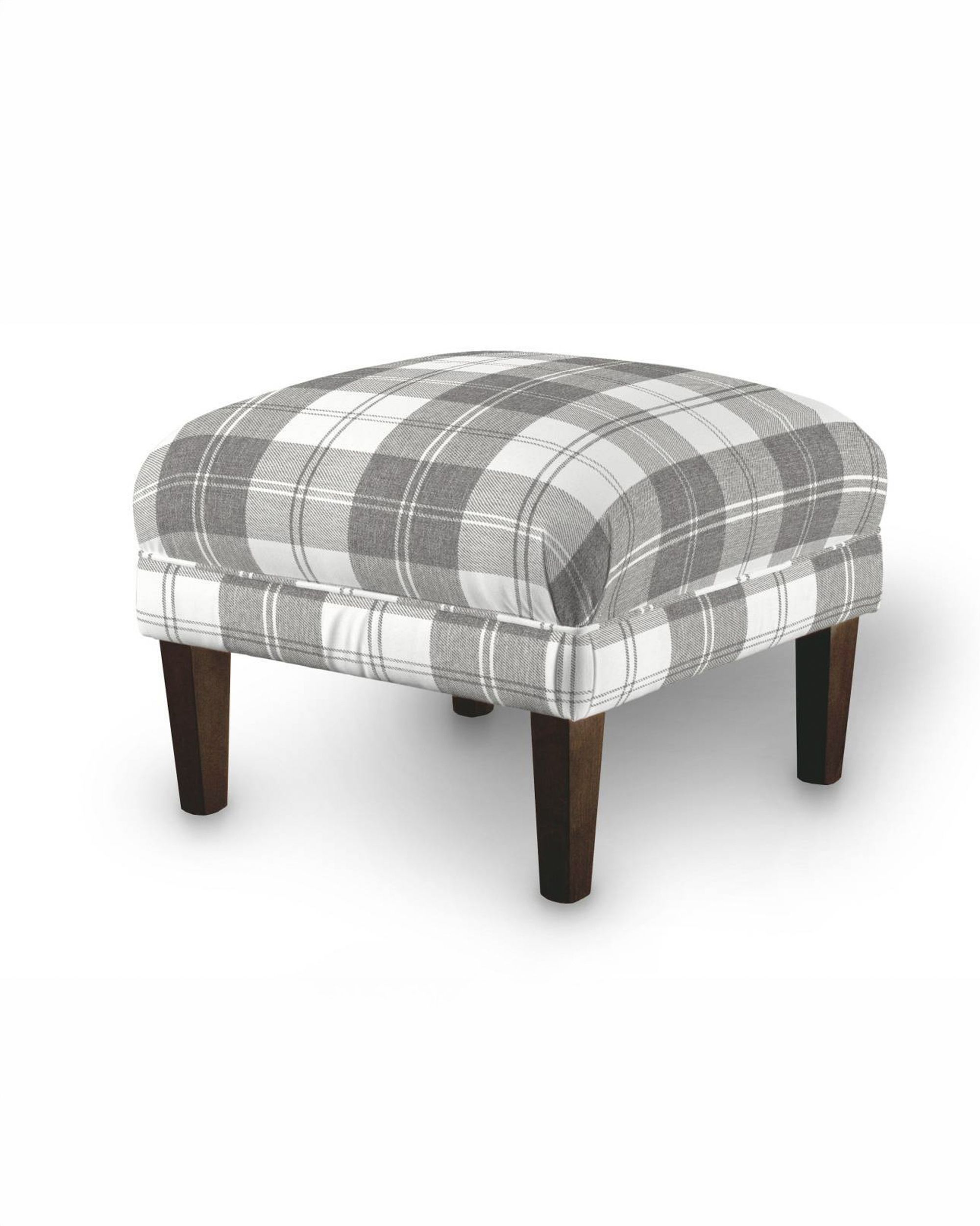 Armchair footstool product colour grey fabric structured, patterned