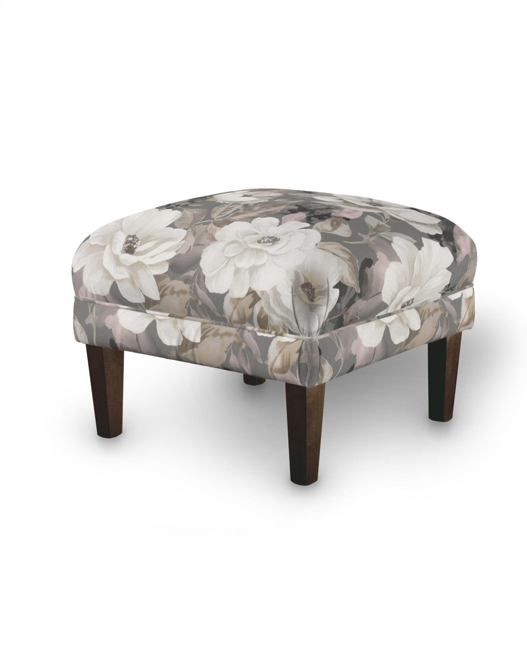 Armchair footstool product colour grey fabric patterned