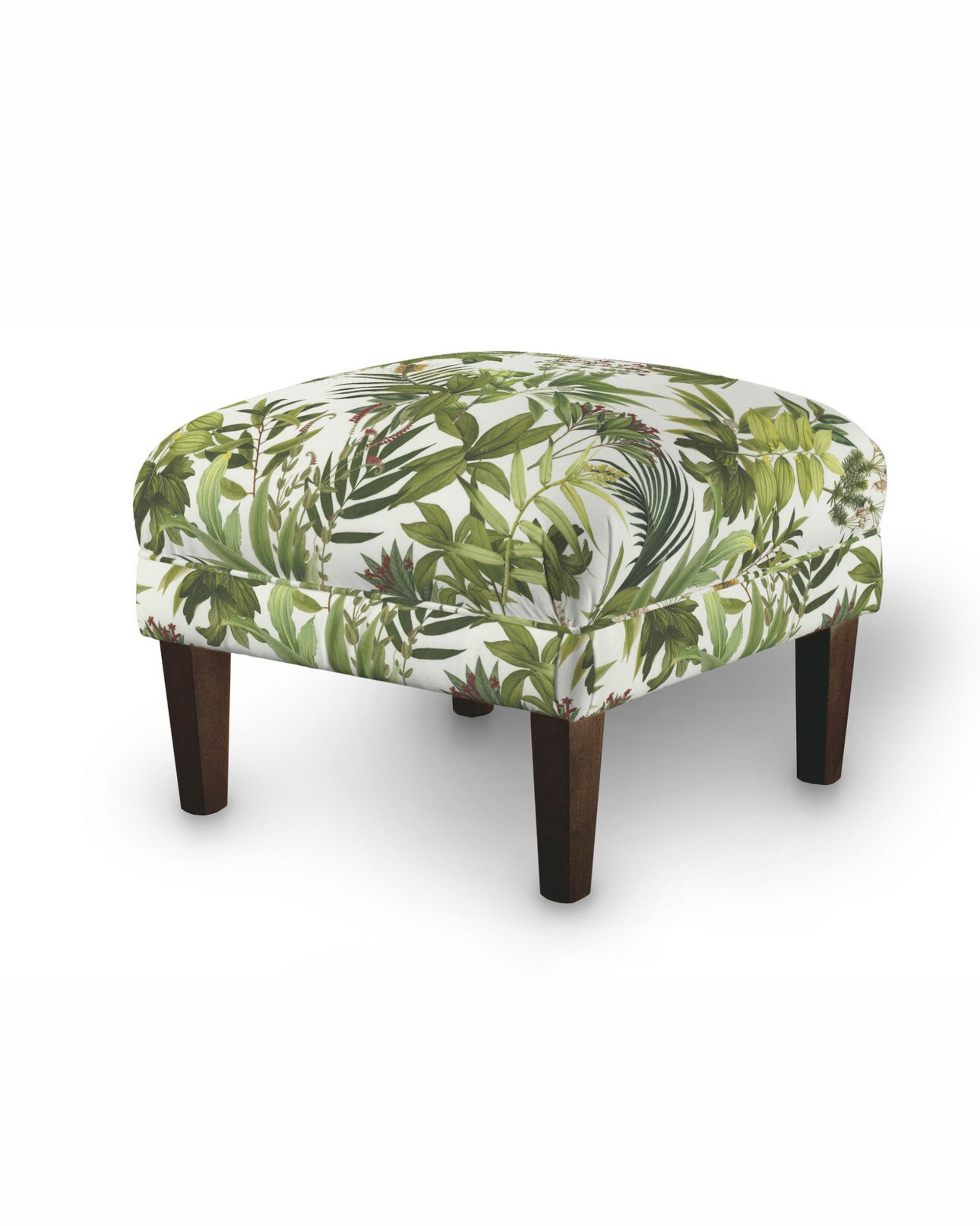 Armchair footstool product colour green fabric patterned