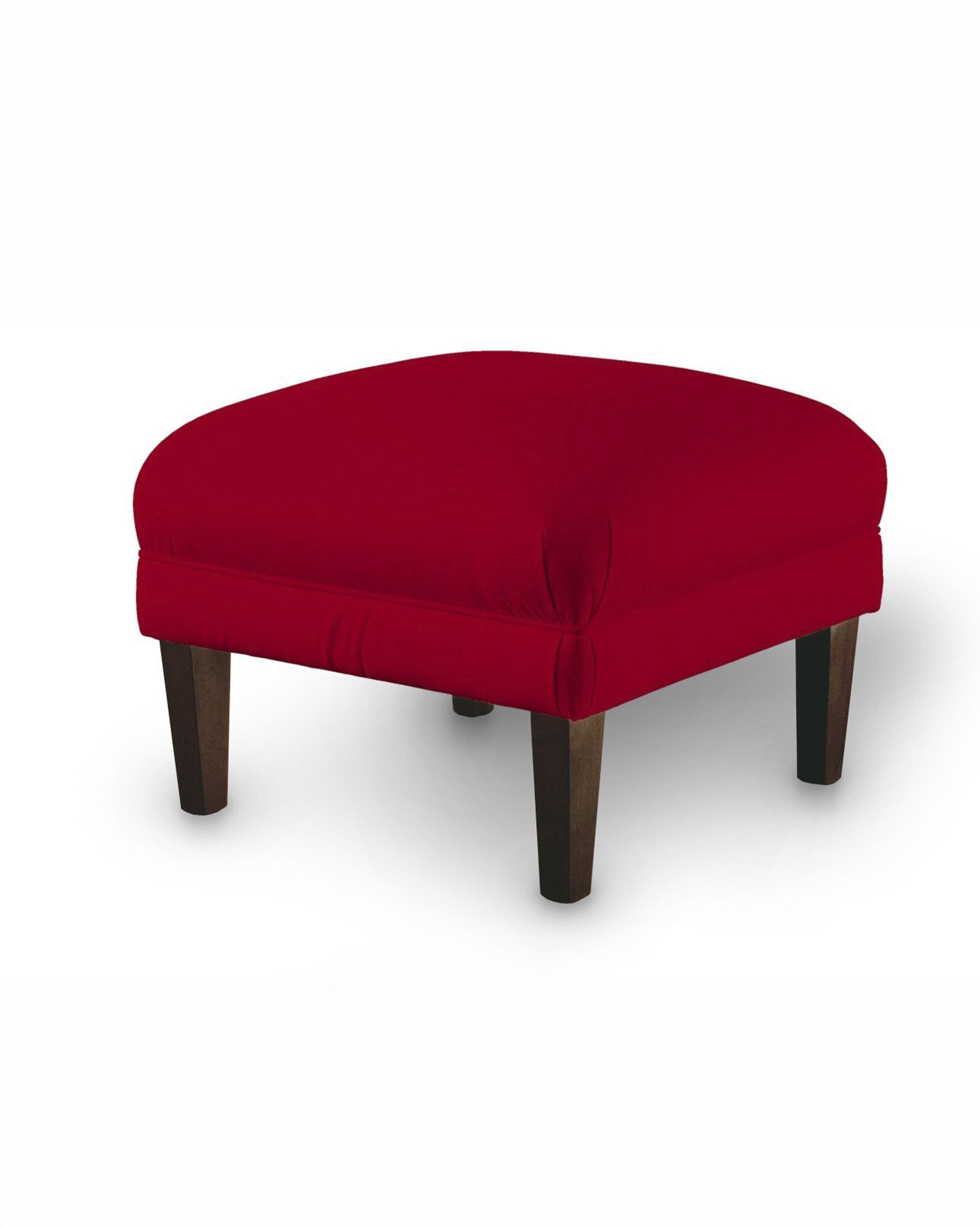 Armchair footstool product colour red fabric gloss, velvet