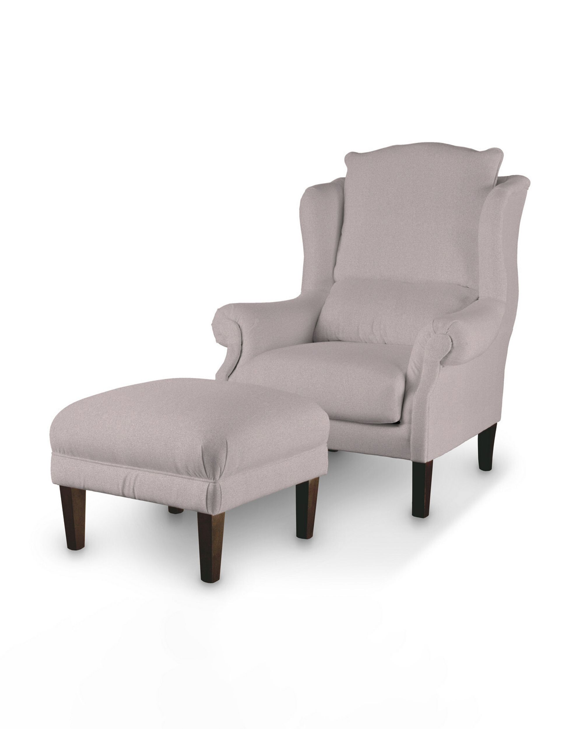 Armchair footstool product colour pink fabric structured (hover)