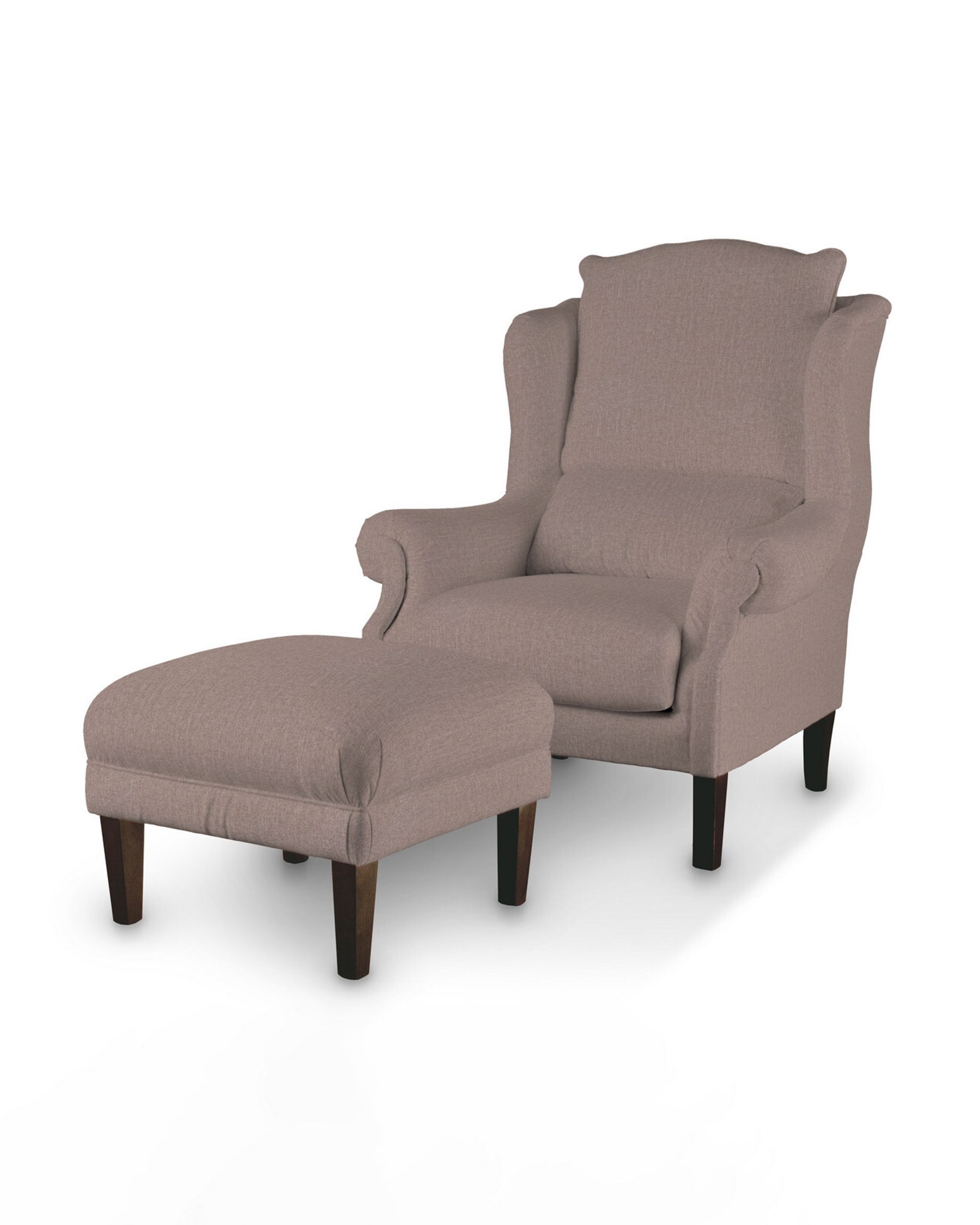 Armchair footstool product colour pink fabric structured (hover)