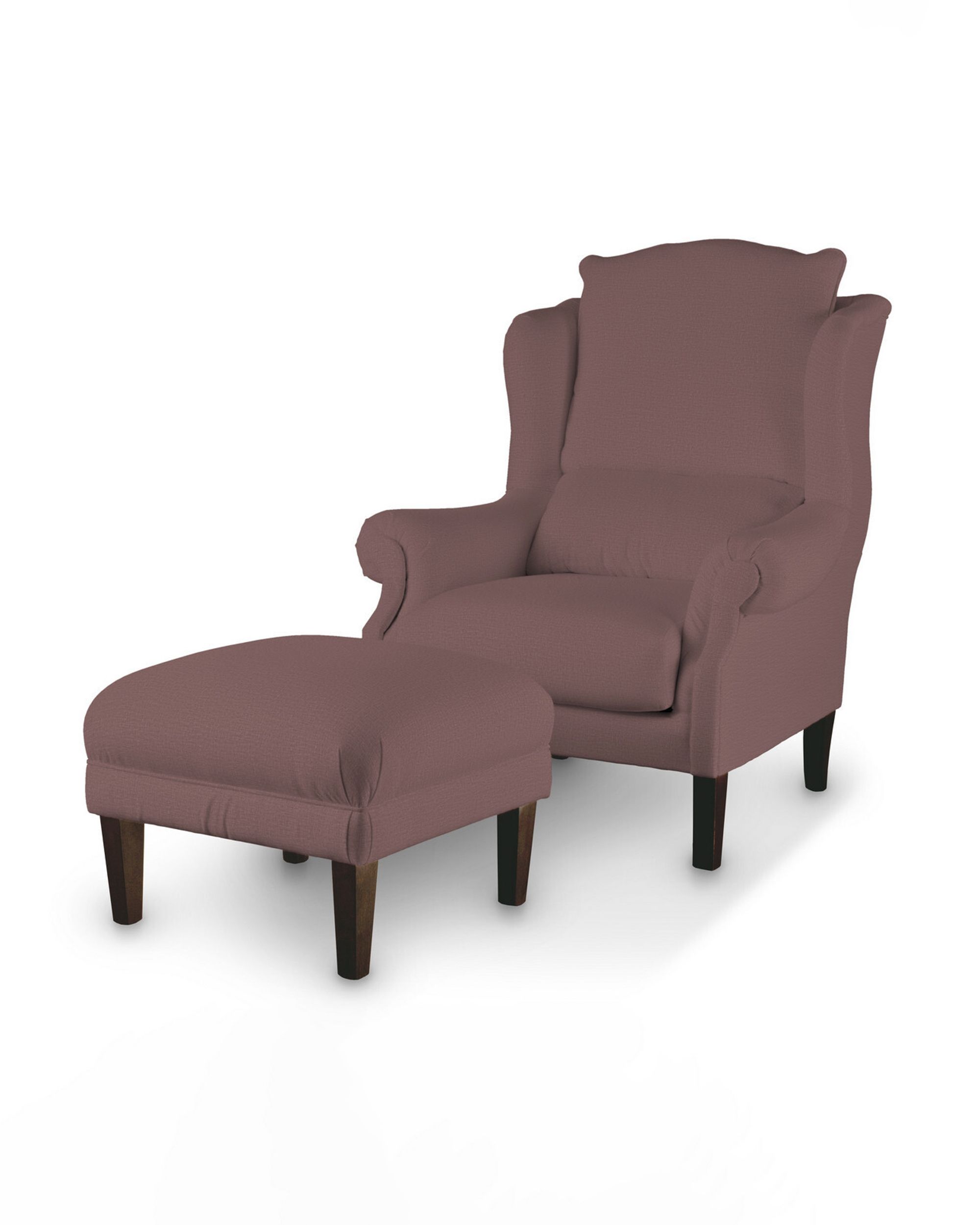 Armchair footstool product colour purple fabric velvet (hover)