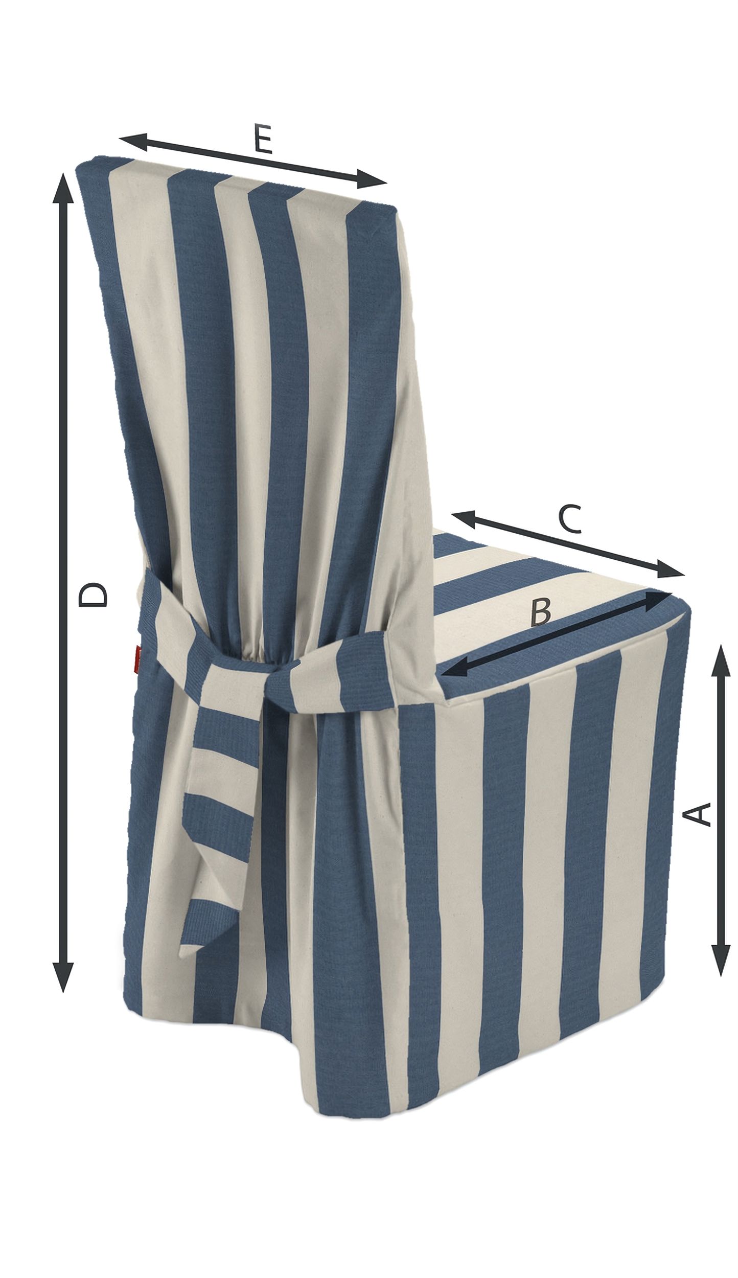 Chair cover product colour blue fabric patterned (hover)