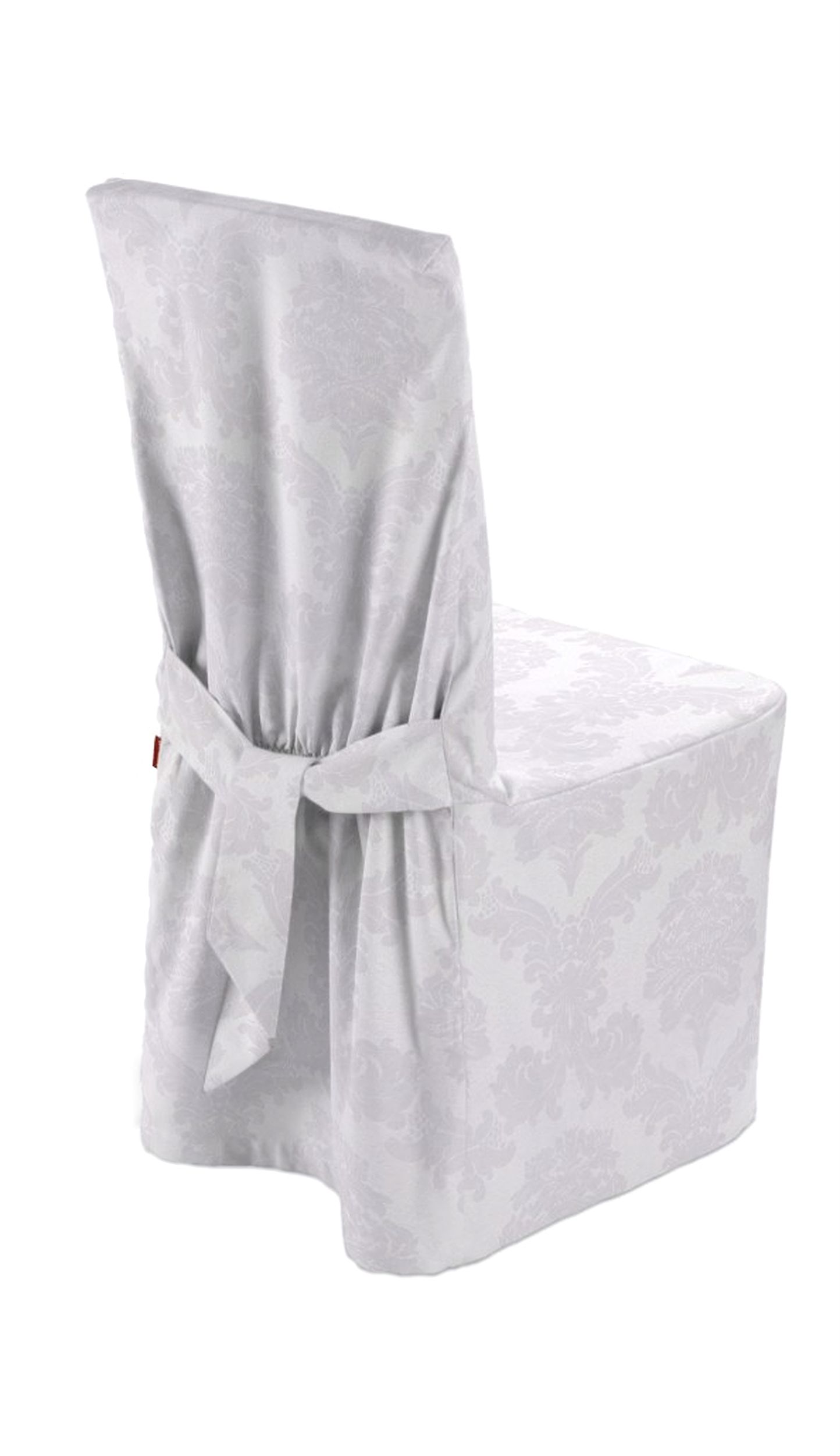 Chair cover product colour white fabric gloss, structured, patterned
