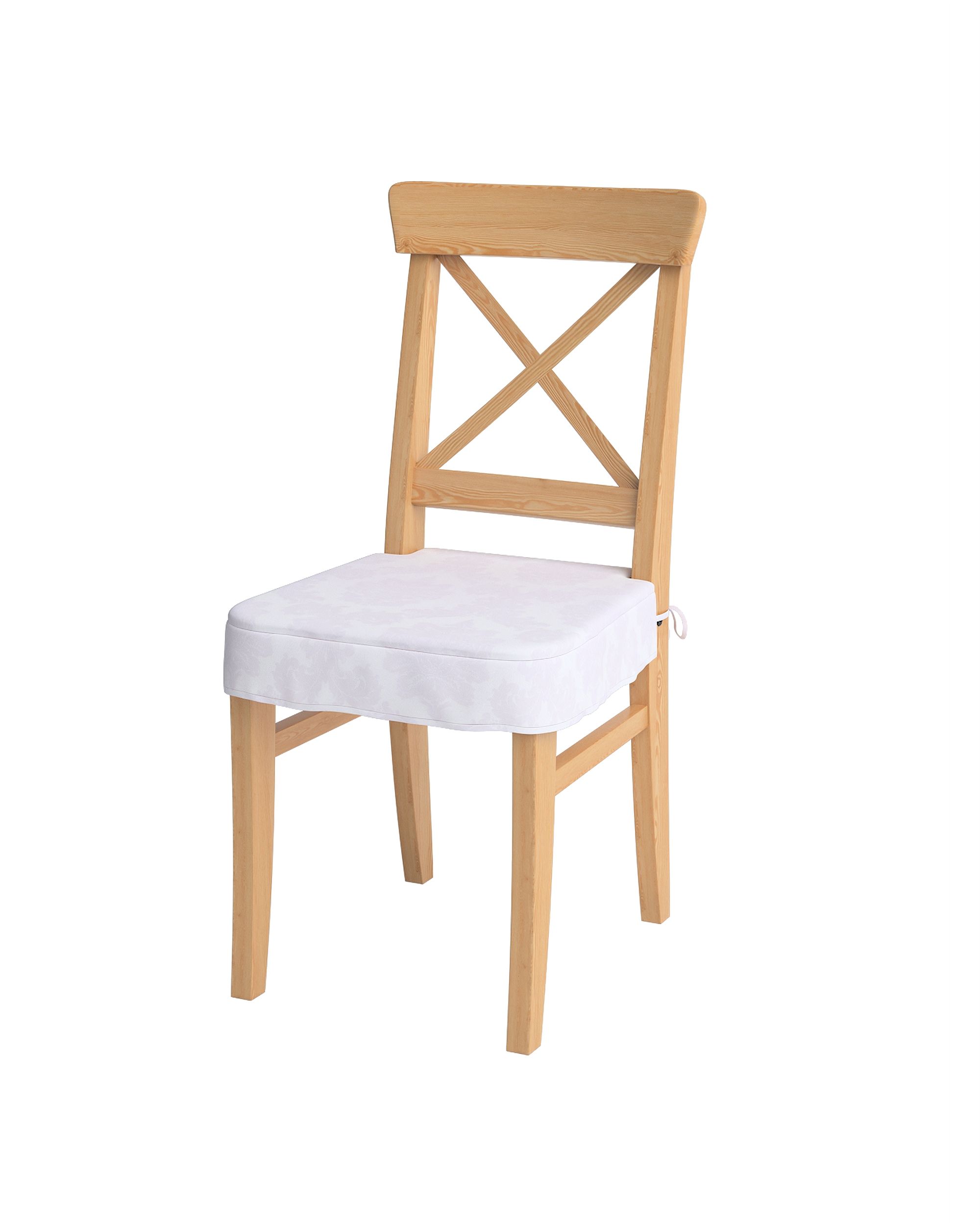 Ingolf chair seat pad cover product colour white fabric gloss, structured, patterned