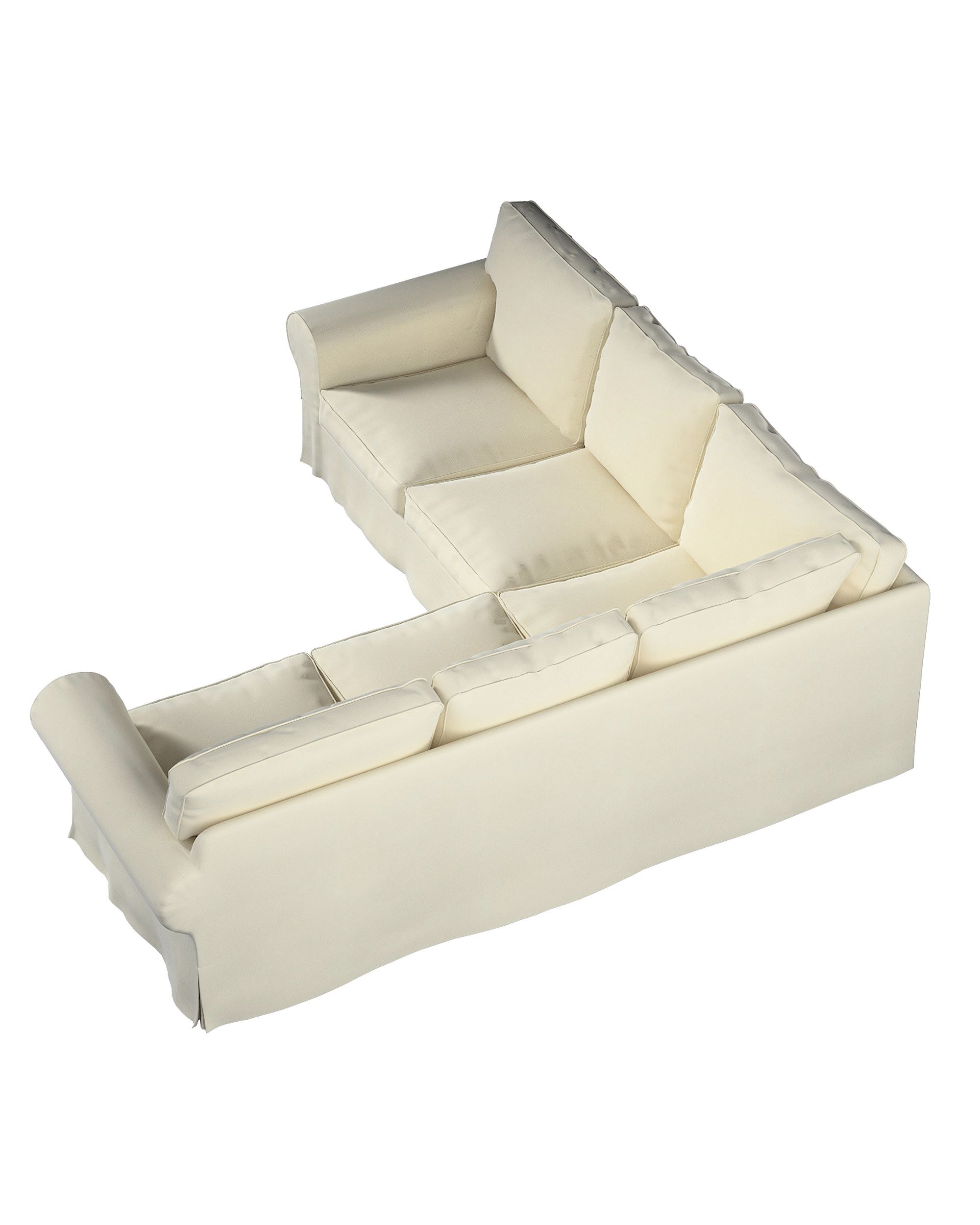 Ektorp corner sofa cover product colour cream fabric gloss, velvet (hover)
