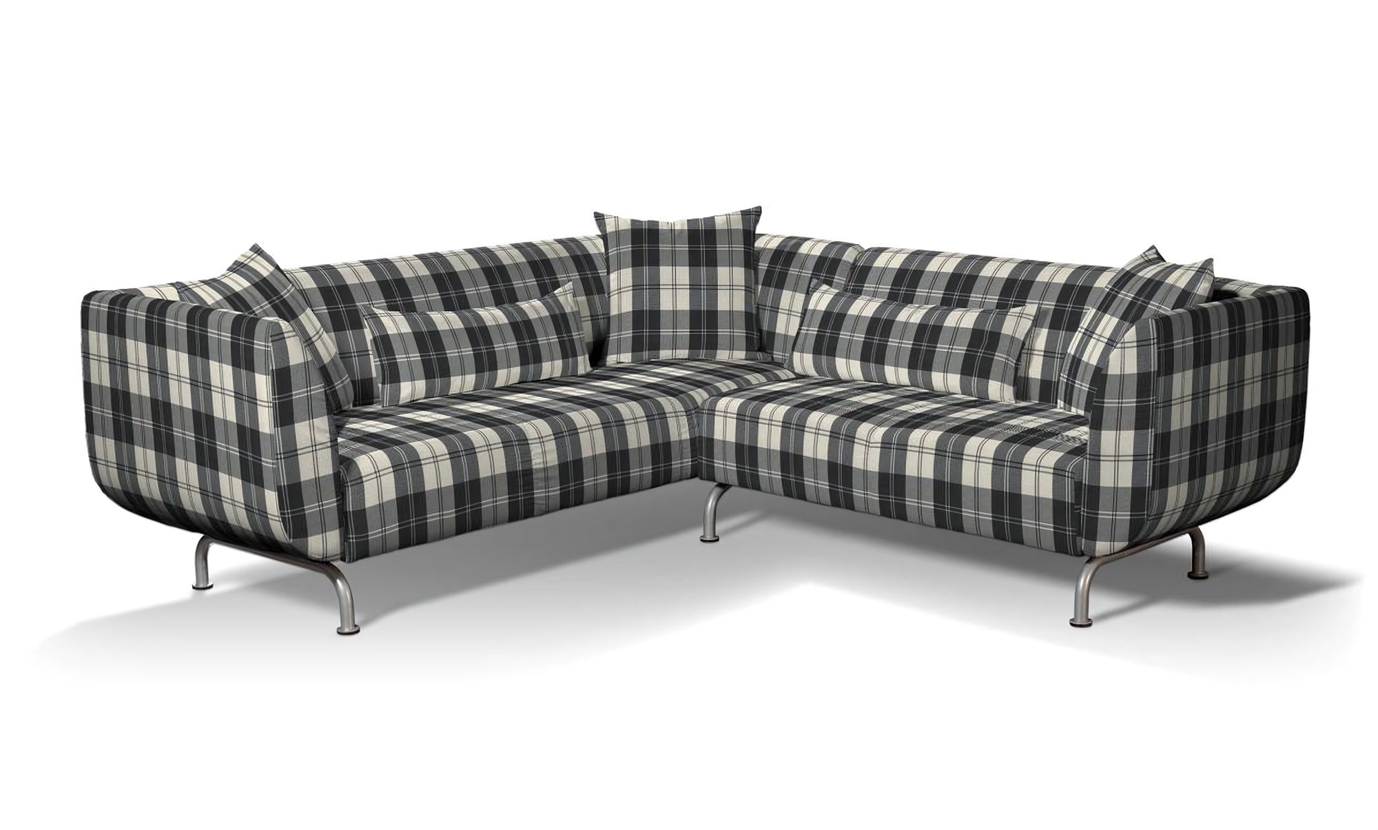 Stromstad 3+2 seater corner sofa cover product colour black fabric structured, patterned