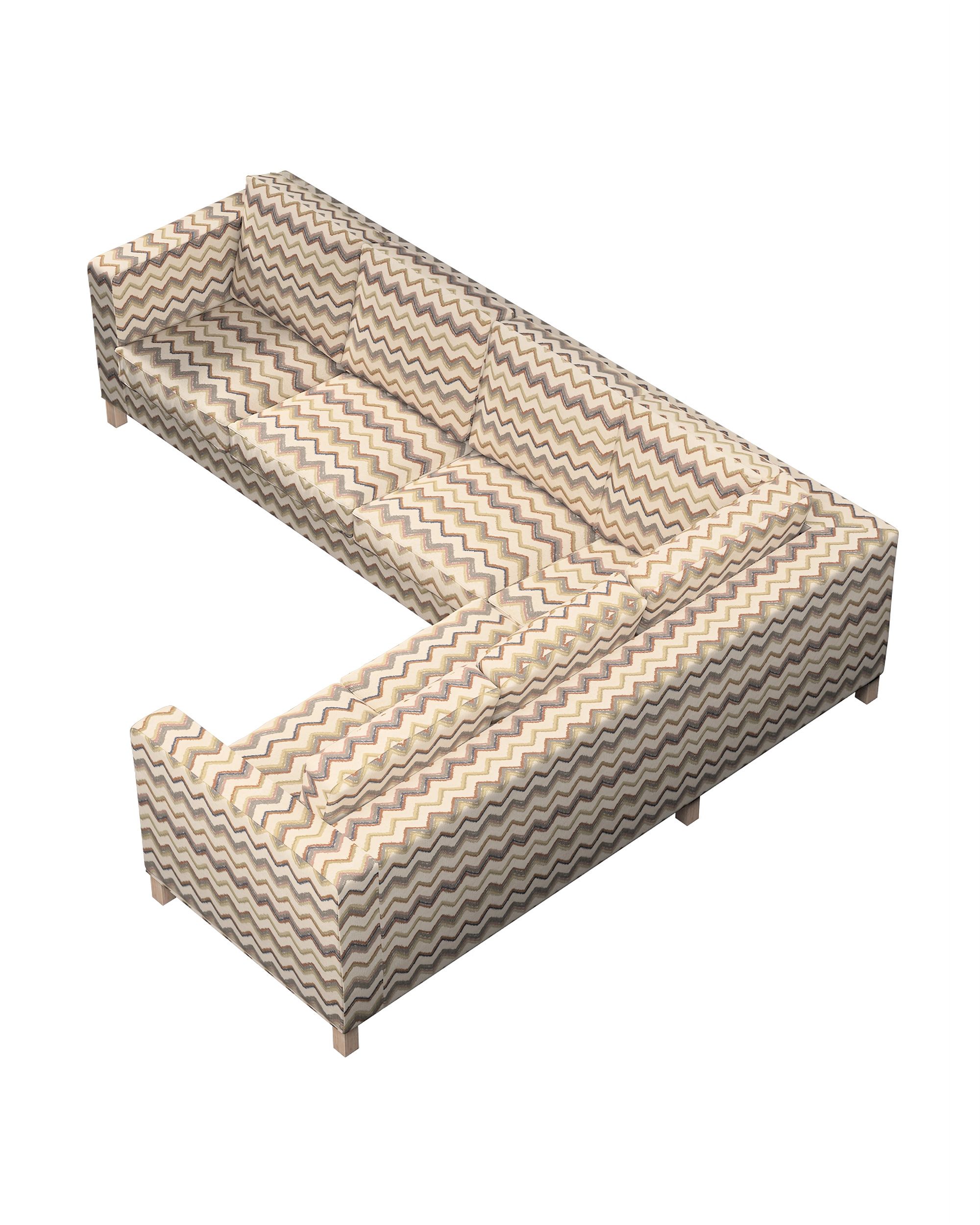 Karlanda corner sofa left cover 3+2 (or right 2+3) product colour beige fabric structured, patterned (hover)