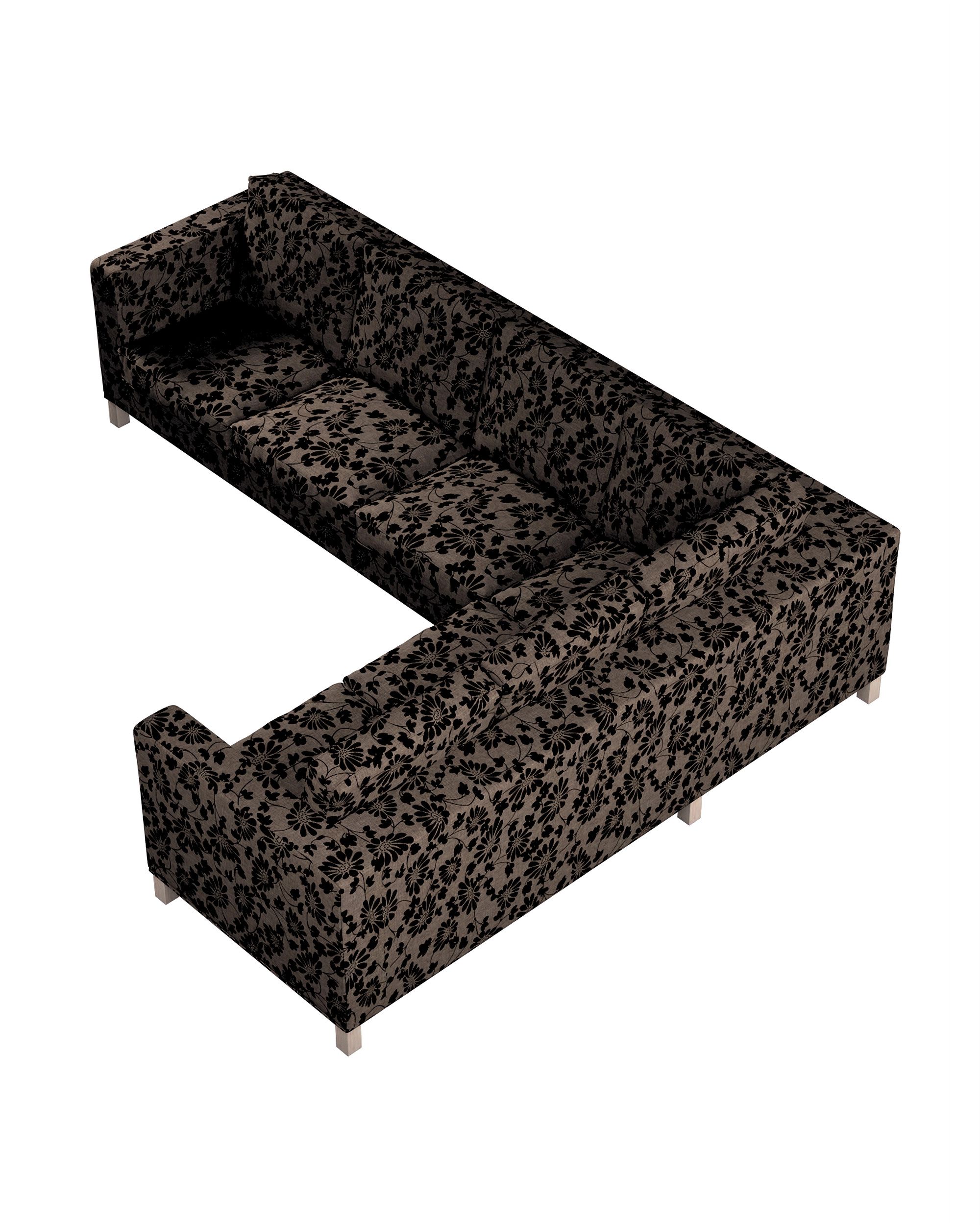 Karlanda corner sofa left cover 3+2 (or right 2+3) product colour brown fabric structured, patterned (hover)