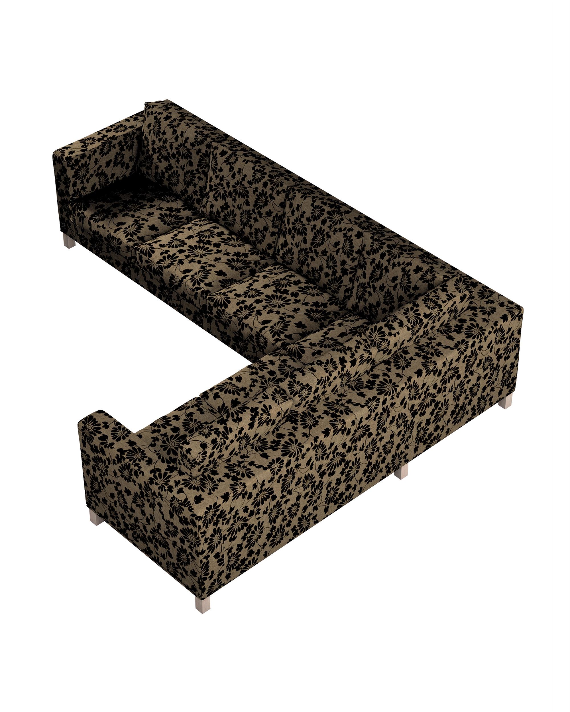 Karlanda corner sofa left cover 3+2 (or right 2+3) product colour beige fabric structured, patterned (hover)