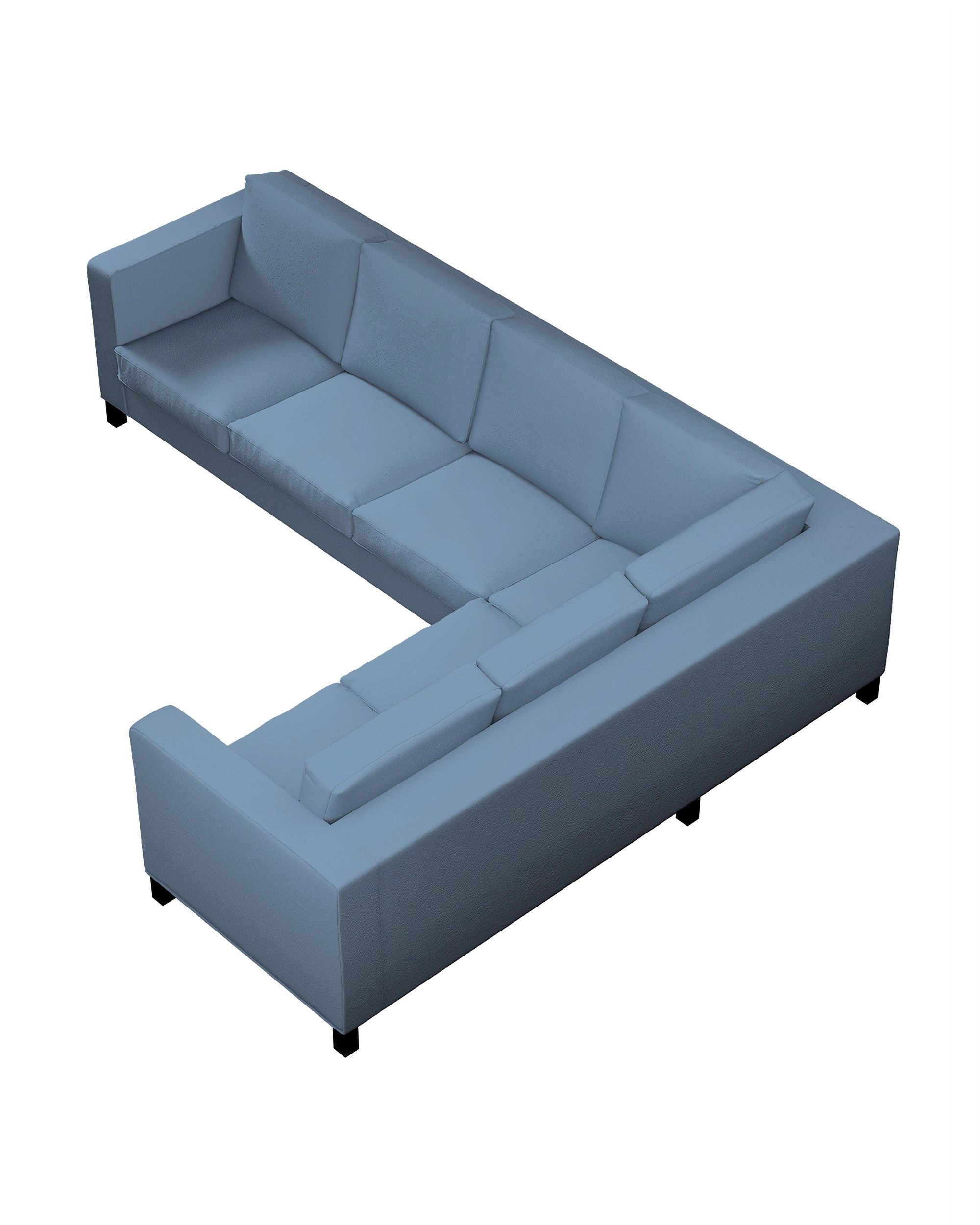 Karlanda corner sofa left cover 3+2 (or right 2+3) product colour blue fabric structured (hover)