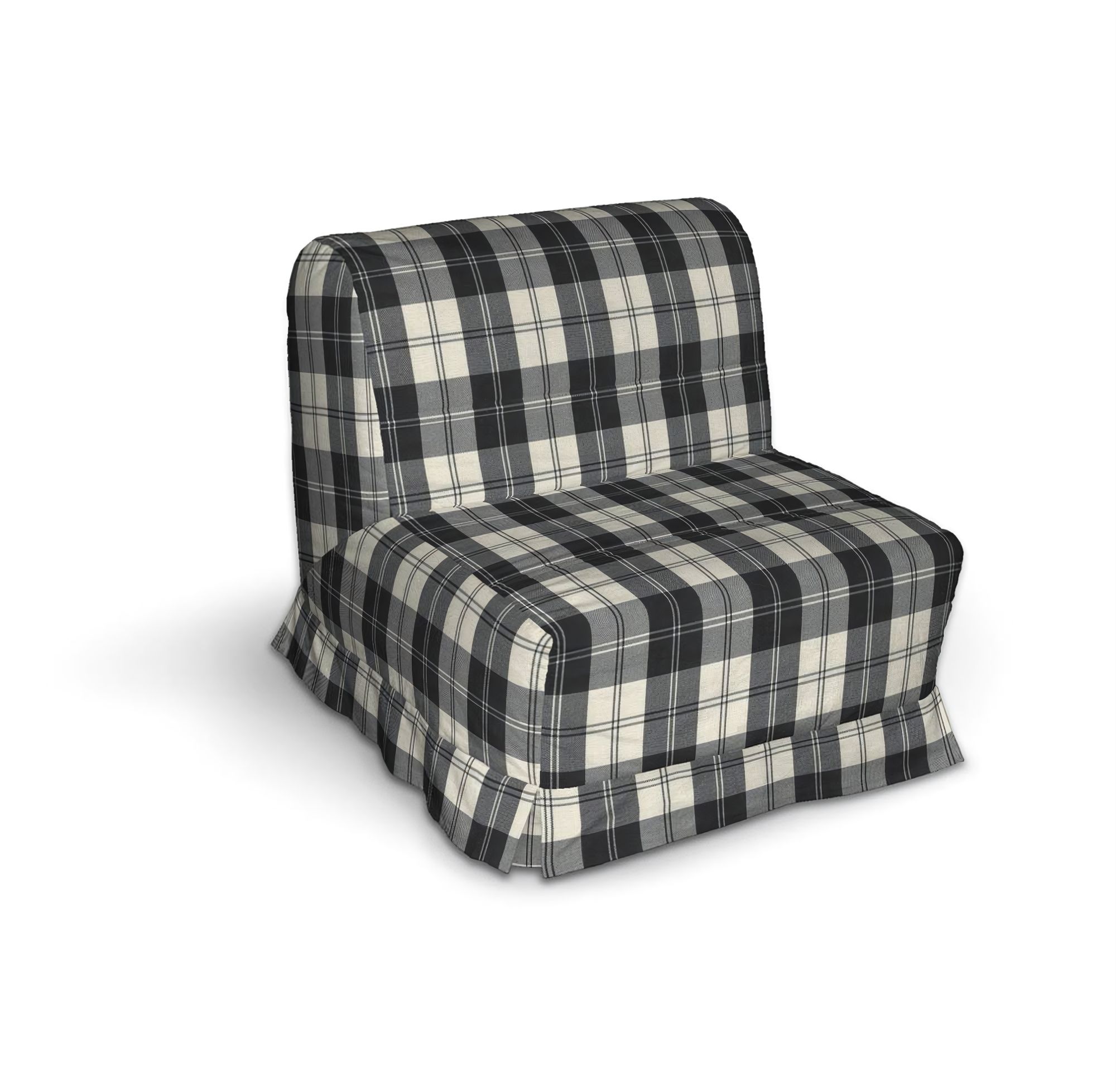 Lycksele chair-bad cover with box pleats product colour black fabric structured, patterned