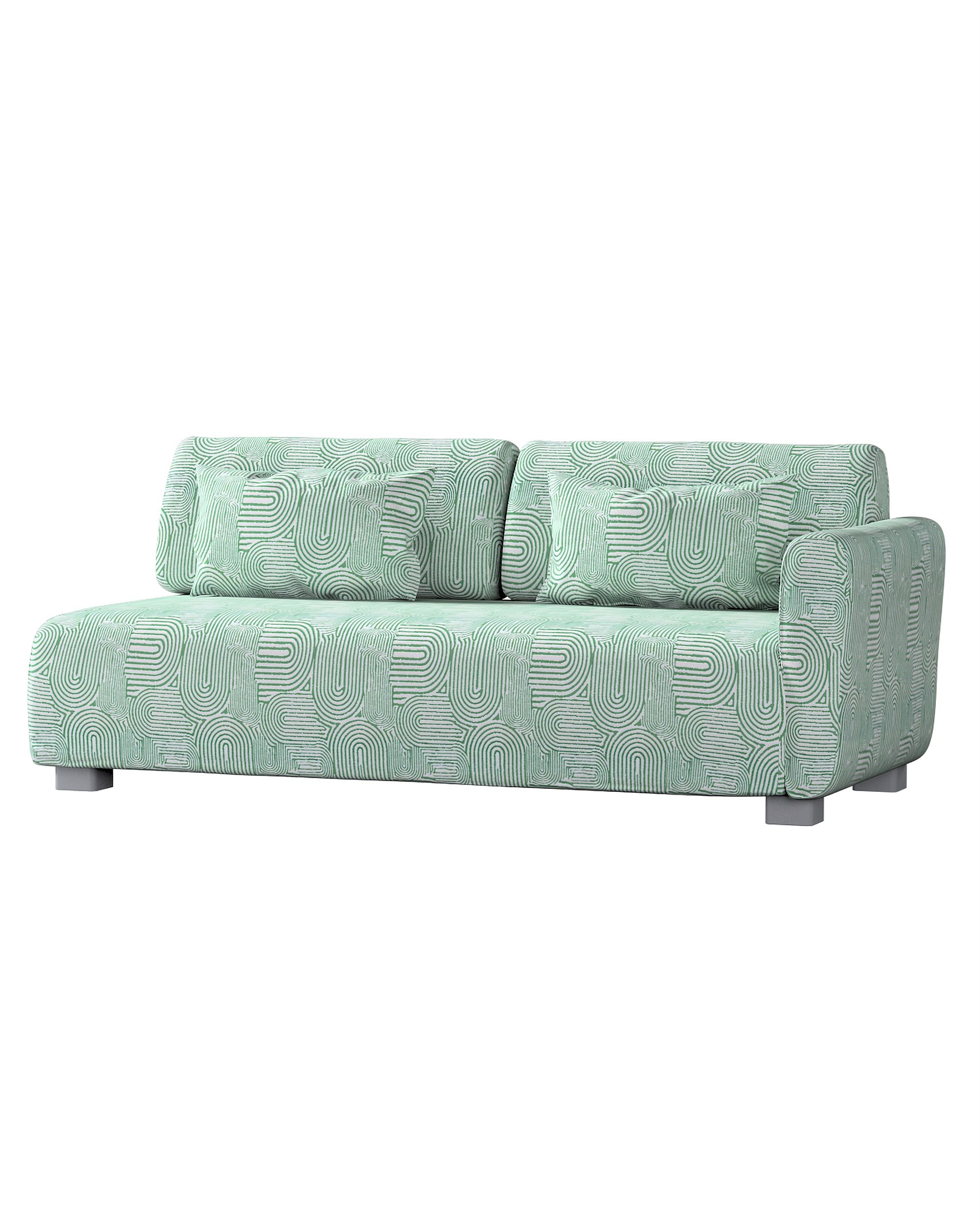 Mysinge 2-seater sofa with armrest cover product colour green fabric structured, patterned