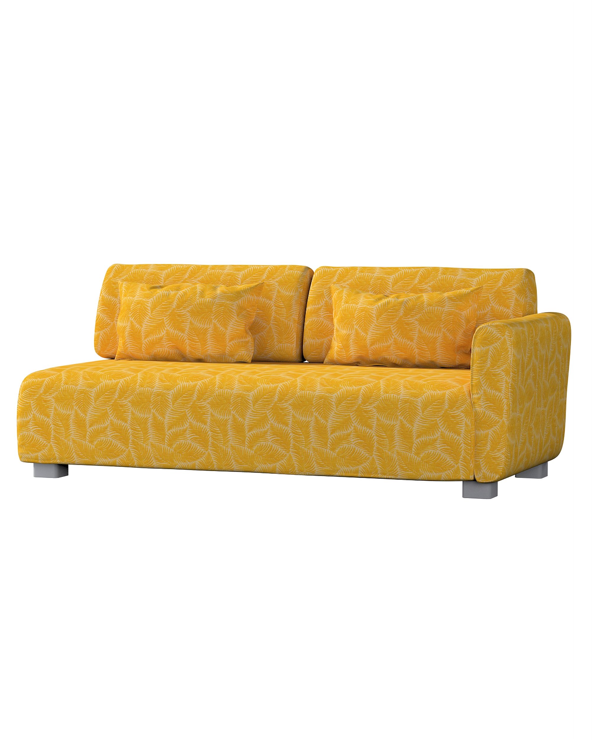 Mysinge 2-seater sofa with armrest cover product colour yellow fabric structured, patterned