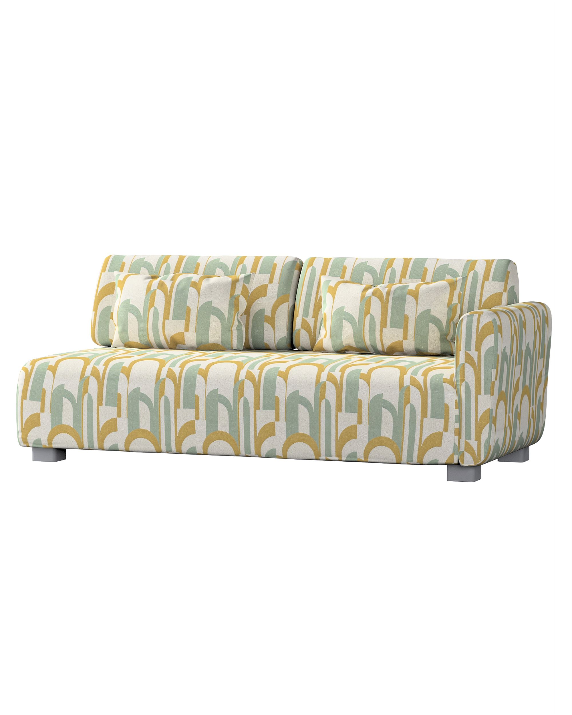Mysinge 2-seater sofa with armrest cover product colour green fabric structured, patterned