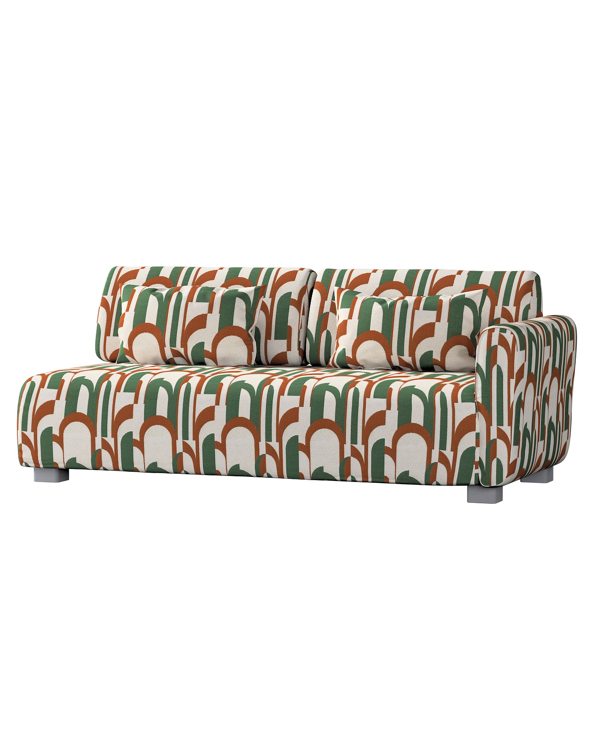 Mysinge 2-seater sofa with armrest cover product colour green fabric structured, patterned