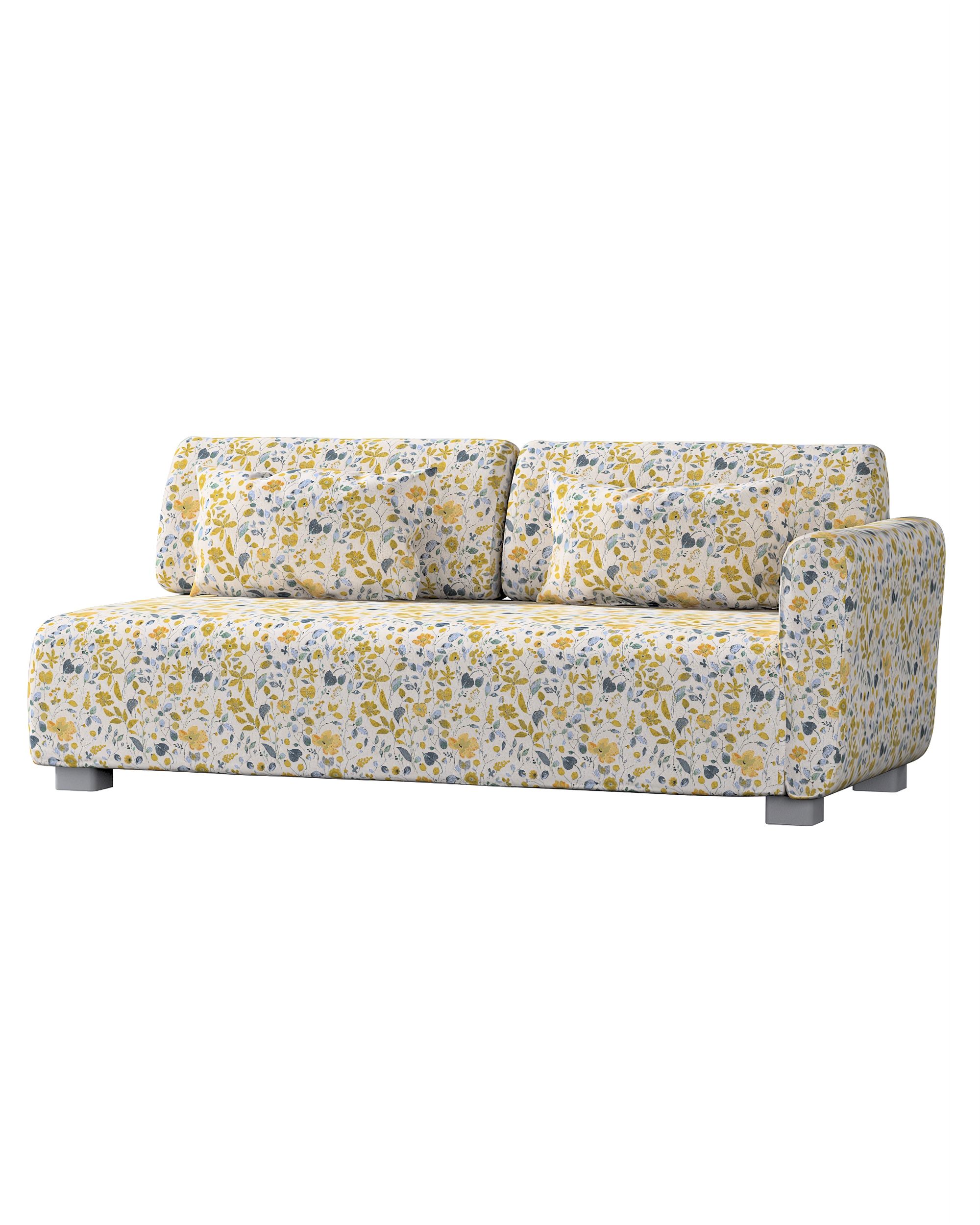 Mysinge 2-seater sofa with armrest cover product colour yellow fabric structured, patterned