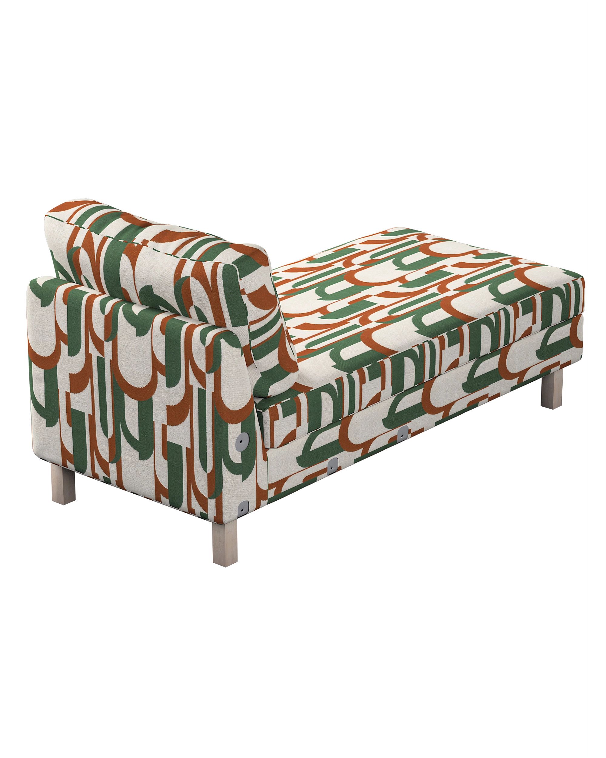 Karlstad chaise longue add-on unit cover product colour green fabric structured, patterned (hover)